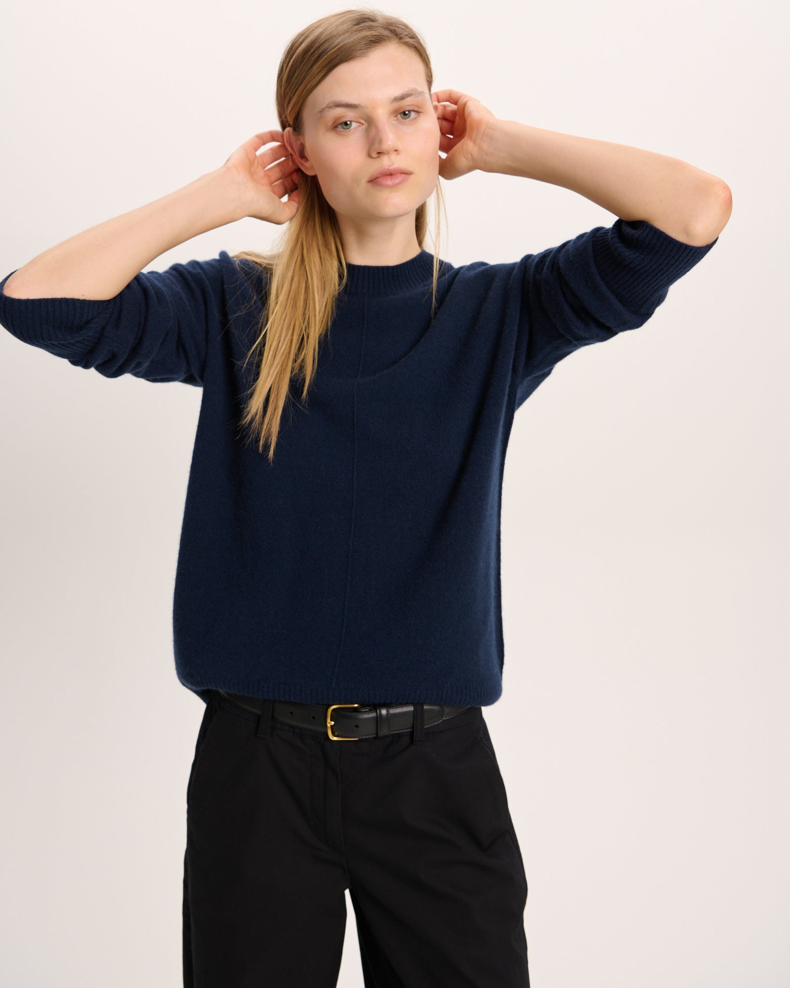 Cashmere Crew Neck Sweater - Midnight
