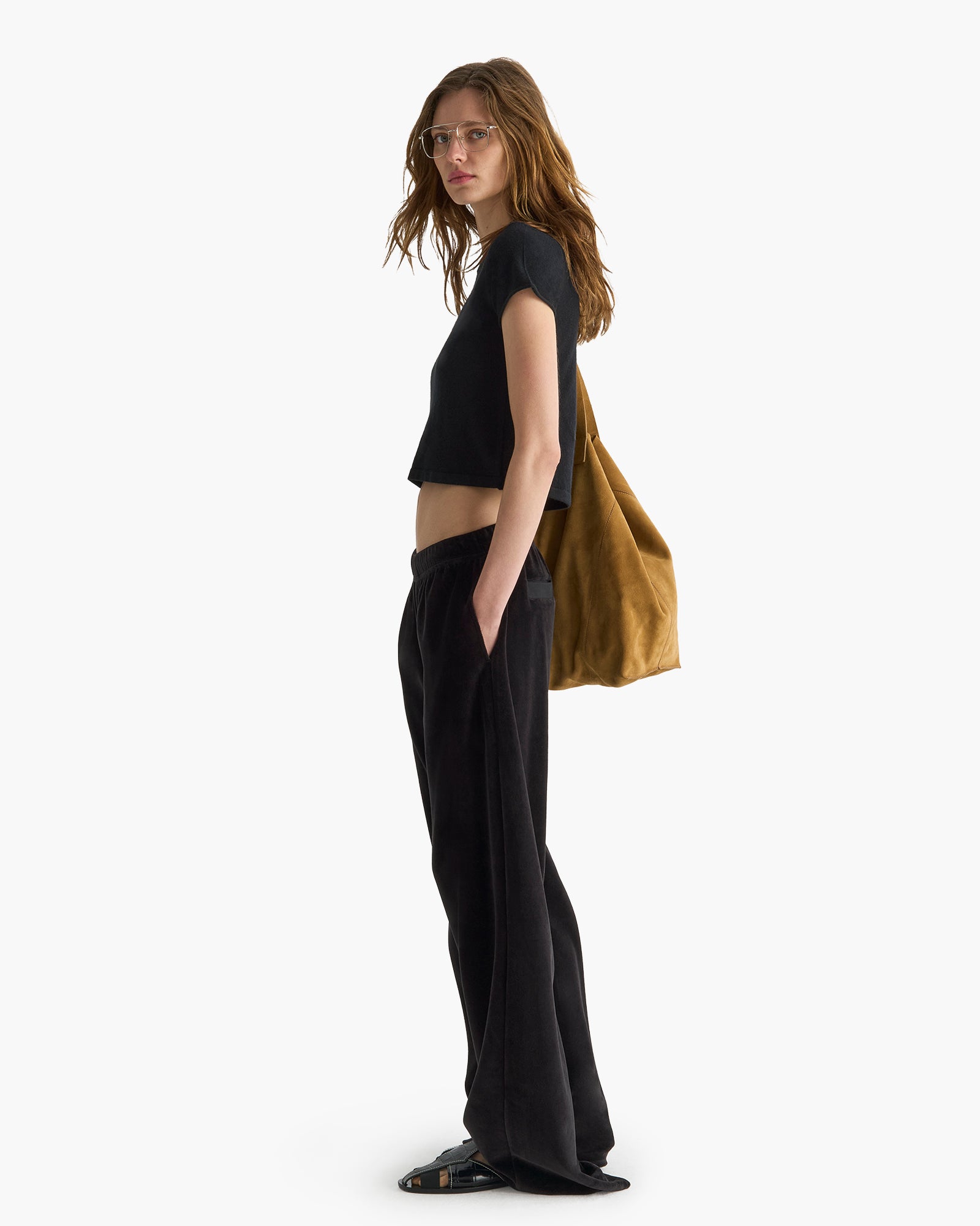 Cashmere School Boy Short Sleeve Sweater - Black