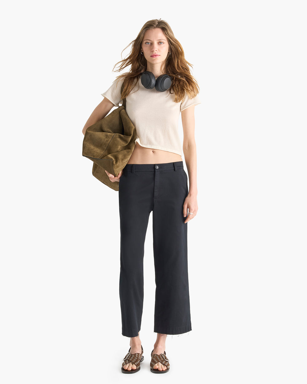 Cashmere School Boy Short Sleeve Sweater - Chalk