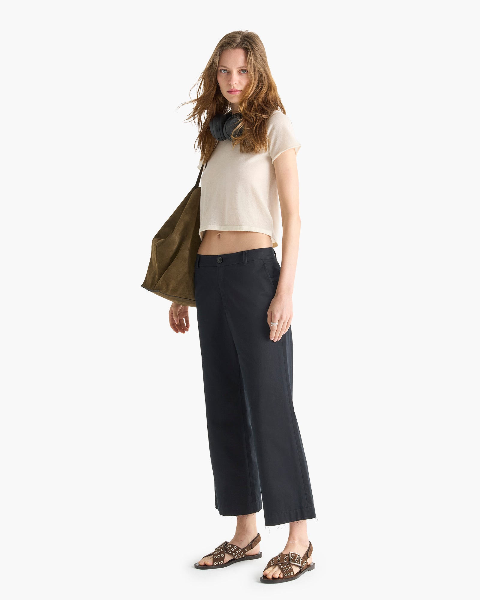 Cashmere School Boy Short Sleeve Sweater - Chalk