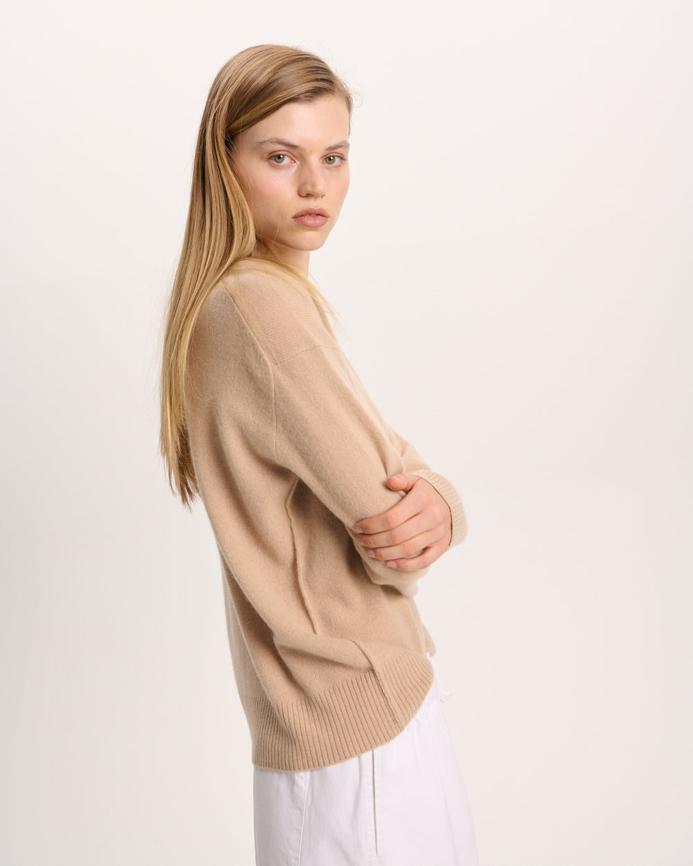 Cashmere Crew Neck Sweater - Fawn