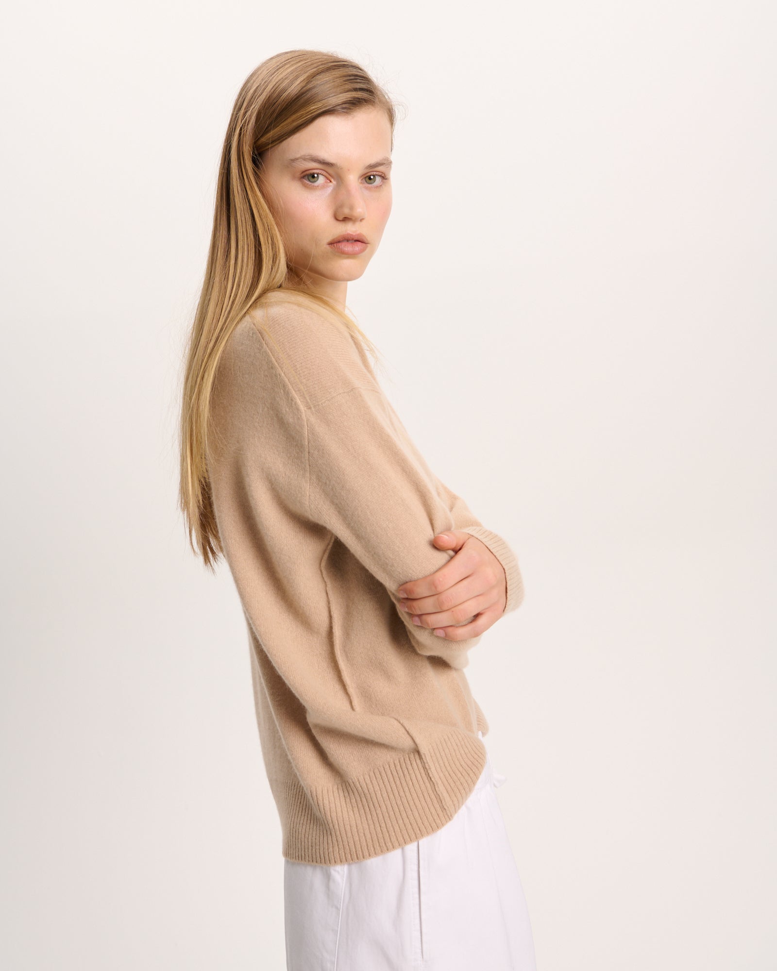 Cashmere Crew Neck Sweater - Fawn