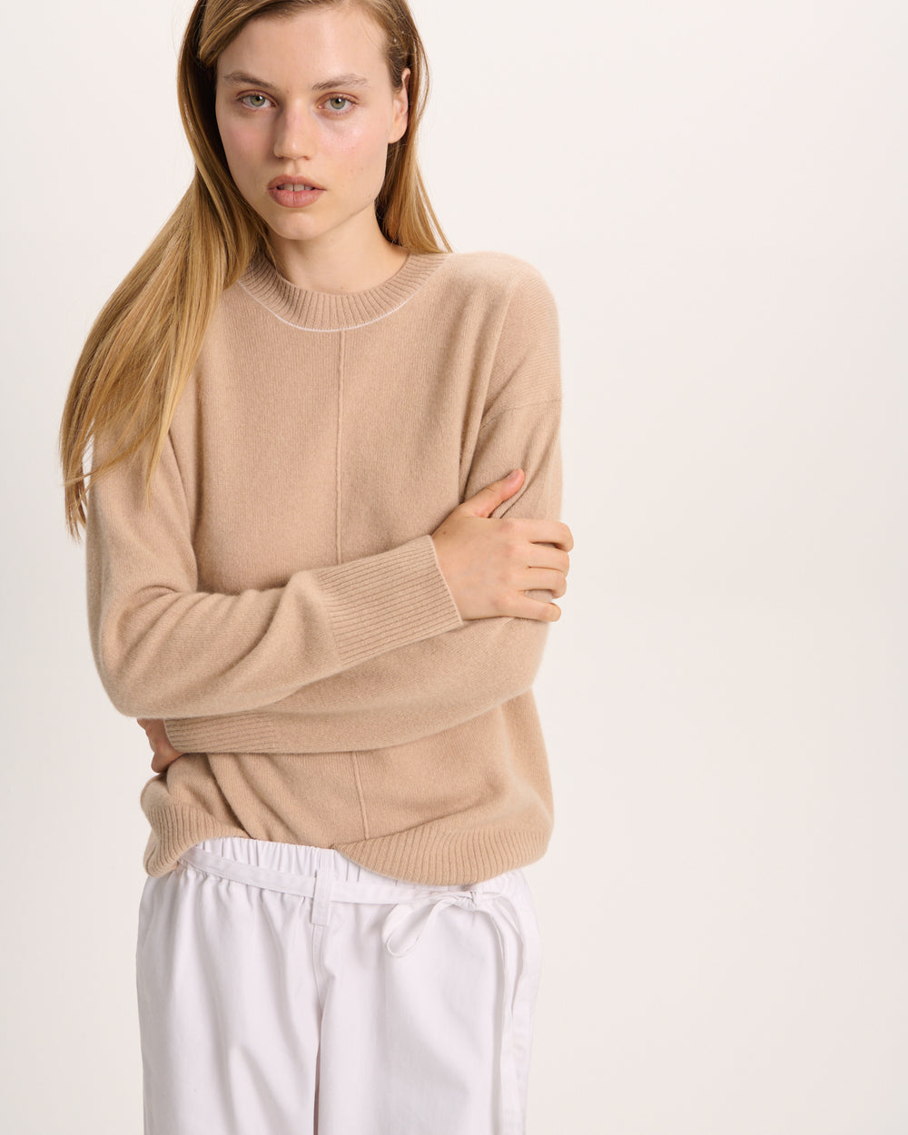 Cashmere Crew Neck Sweater - Fawn