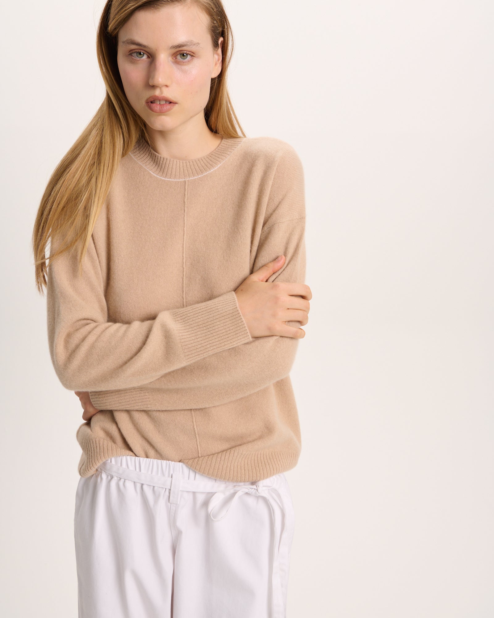 Cashmere Crew Neck Sweater - Fawn