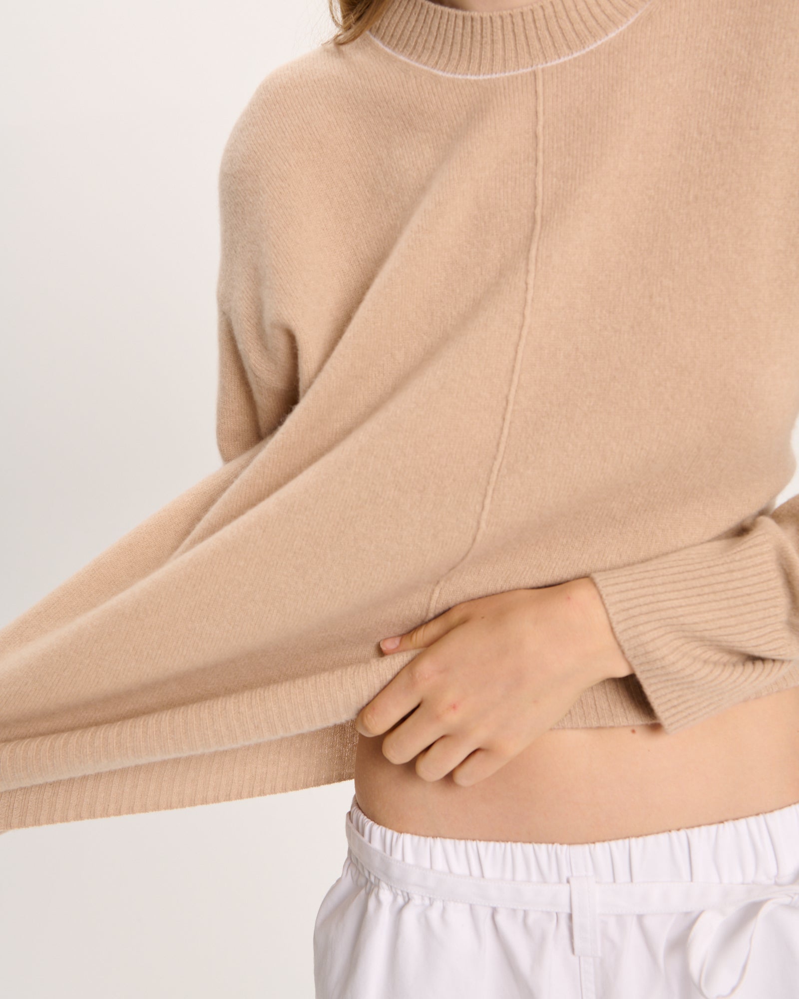 Cashmere Crew Neck Sweater - Fawn