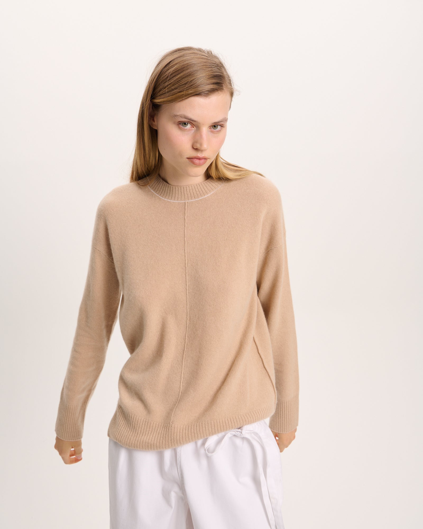 Cashmere Crew Neck Sweater - Fawn