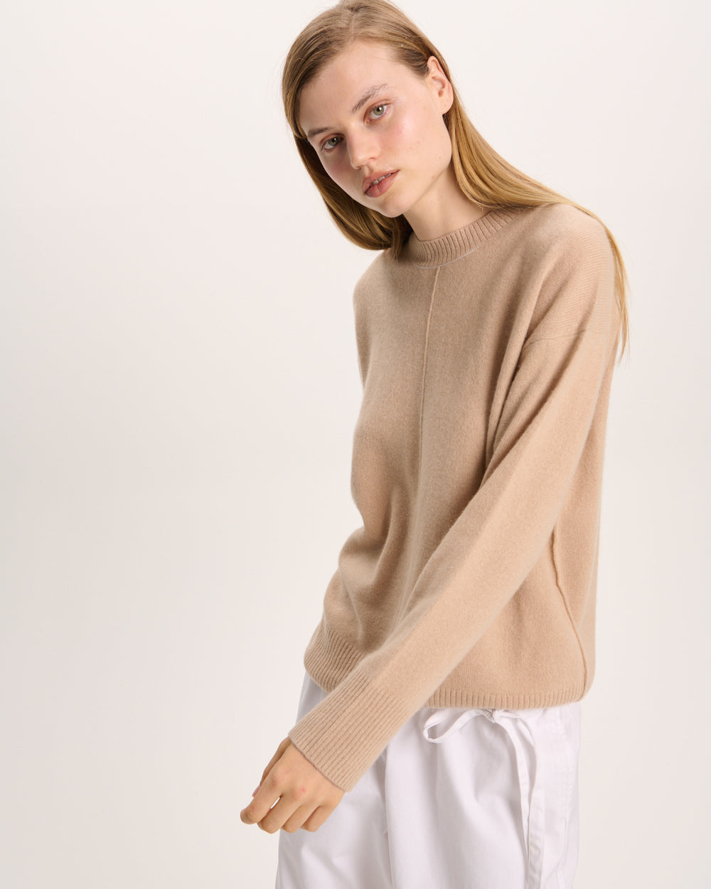 Cashmere Crew Neck Sweater - Fawn