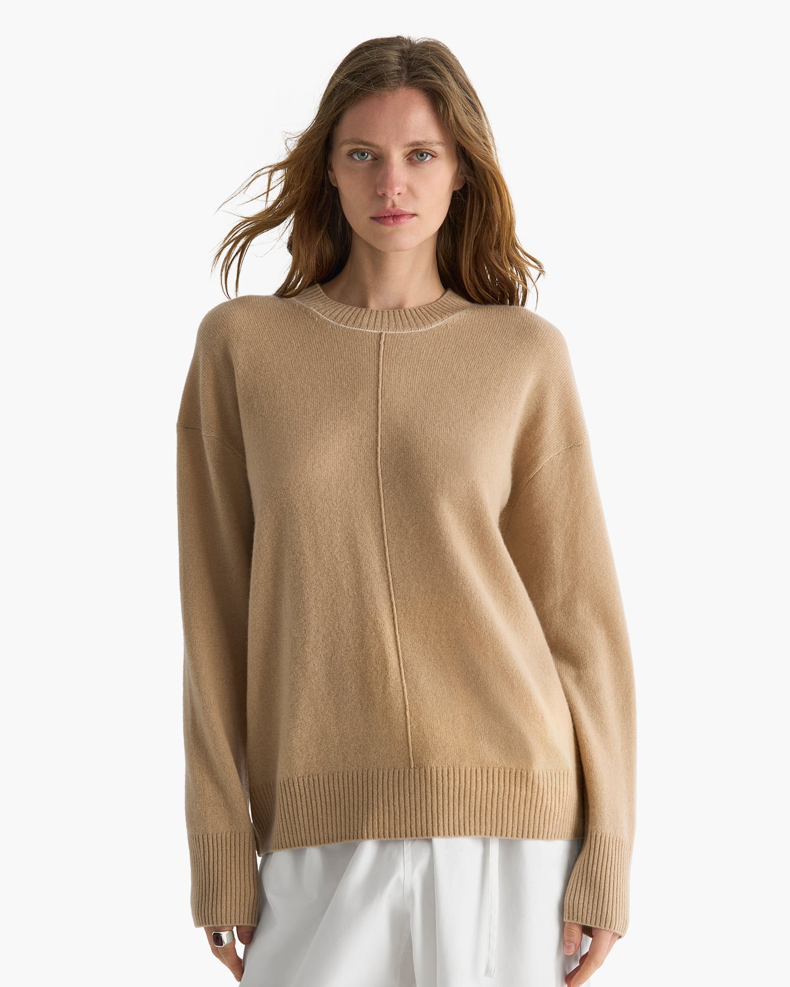 Cashmere Crew Neck Sweater - Fawn