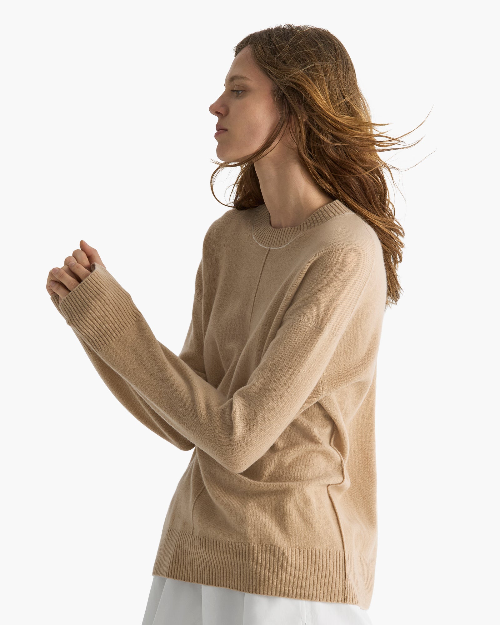Cashmere Crew Neck Sweater - Fawn