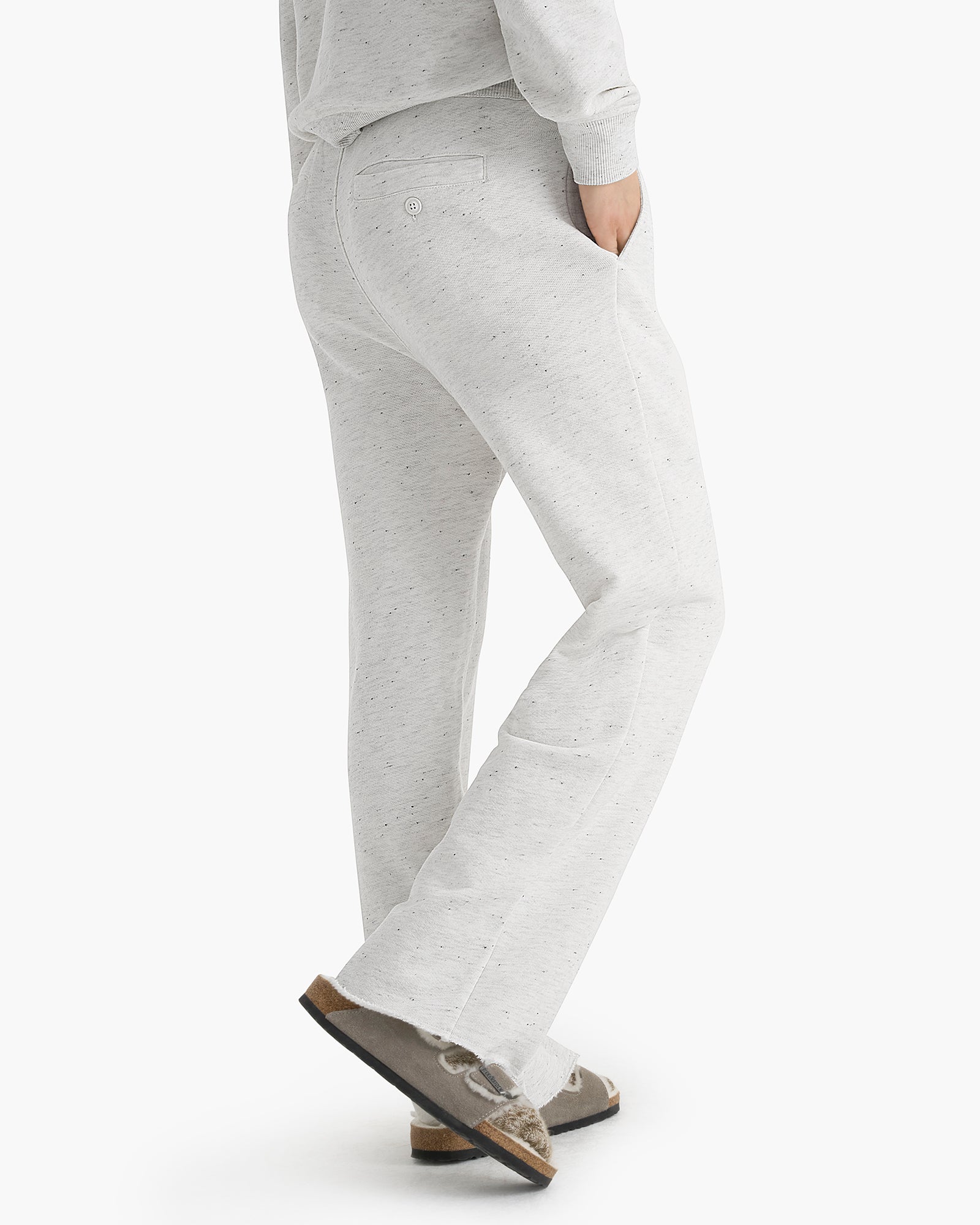 Donegal French Terry Drawstring Straight Leg Pant - Chalk