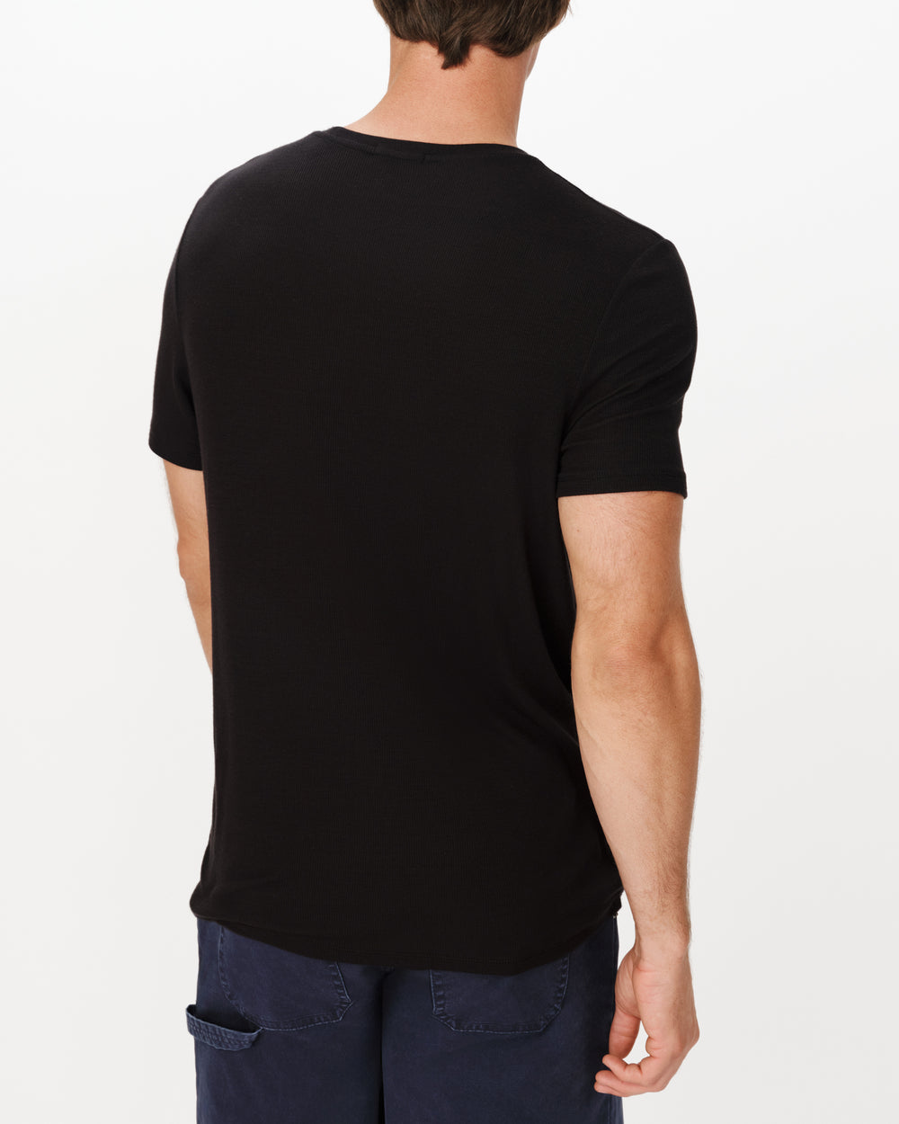 Black Modal Rib Oversized Short Sleeve Crew Neck Tee |  Men's Short Sleeve Tee by ATM Anthony Thomas Melillo