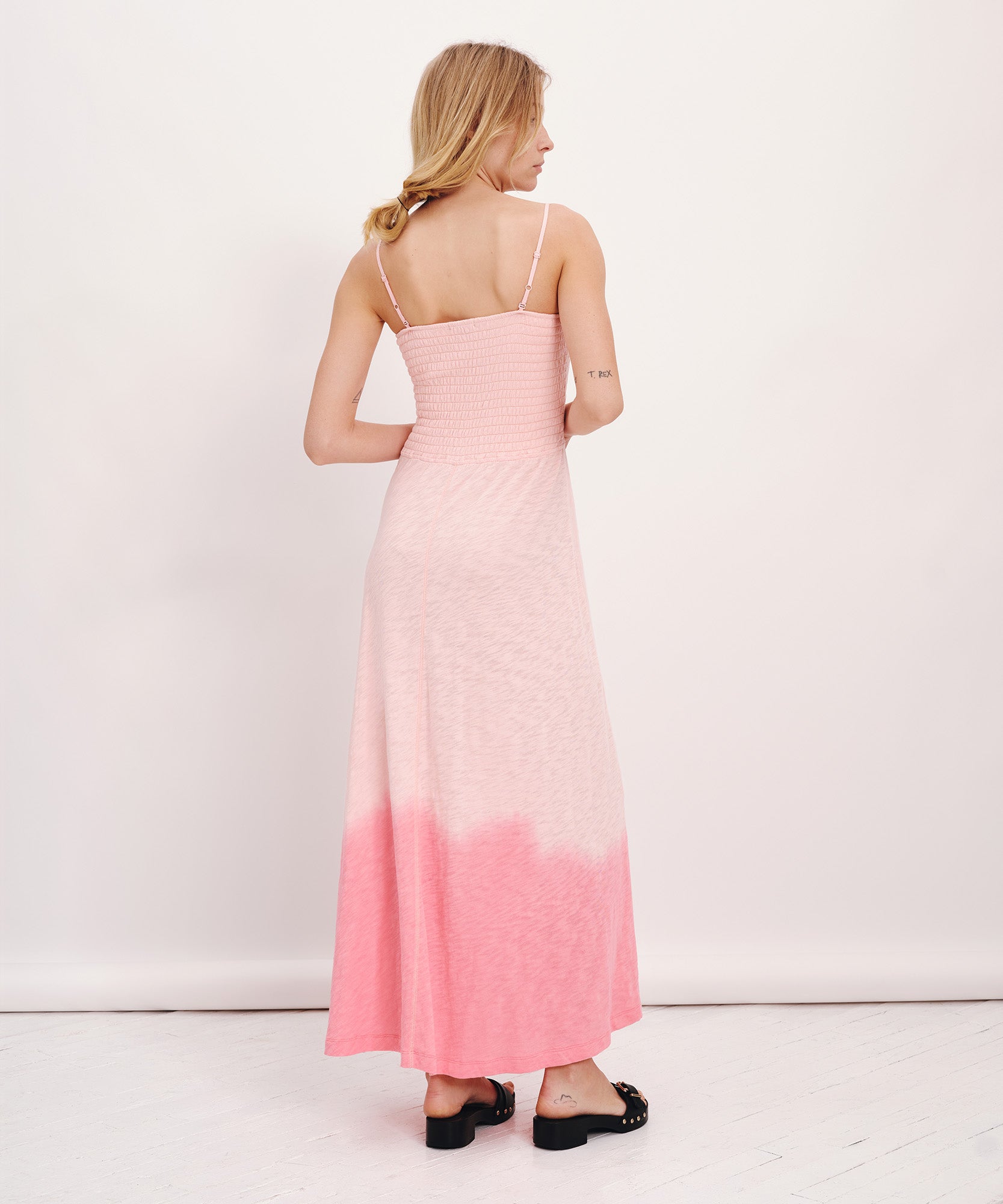 Slub Jersey with Tonal Dip Smocked Dress |  Women's Dress by ATM Anthony Thomas Melillo