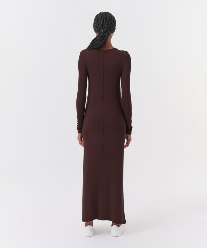 ATM Anthony Thomas Melillo Women's Modal Rib Long Sleeve Maxi Dress ...