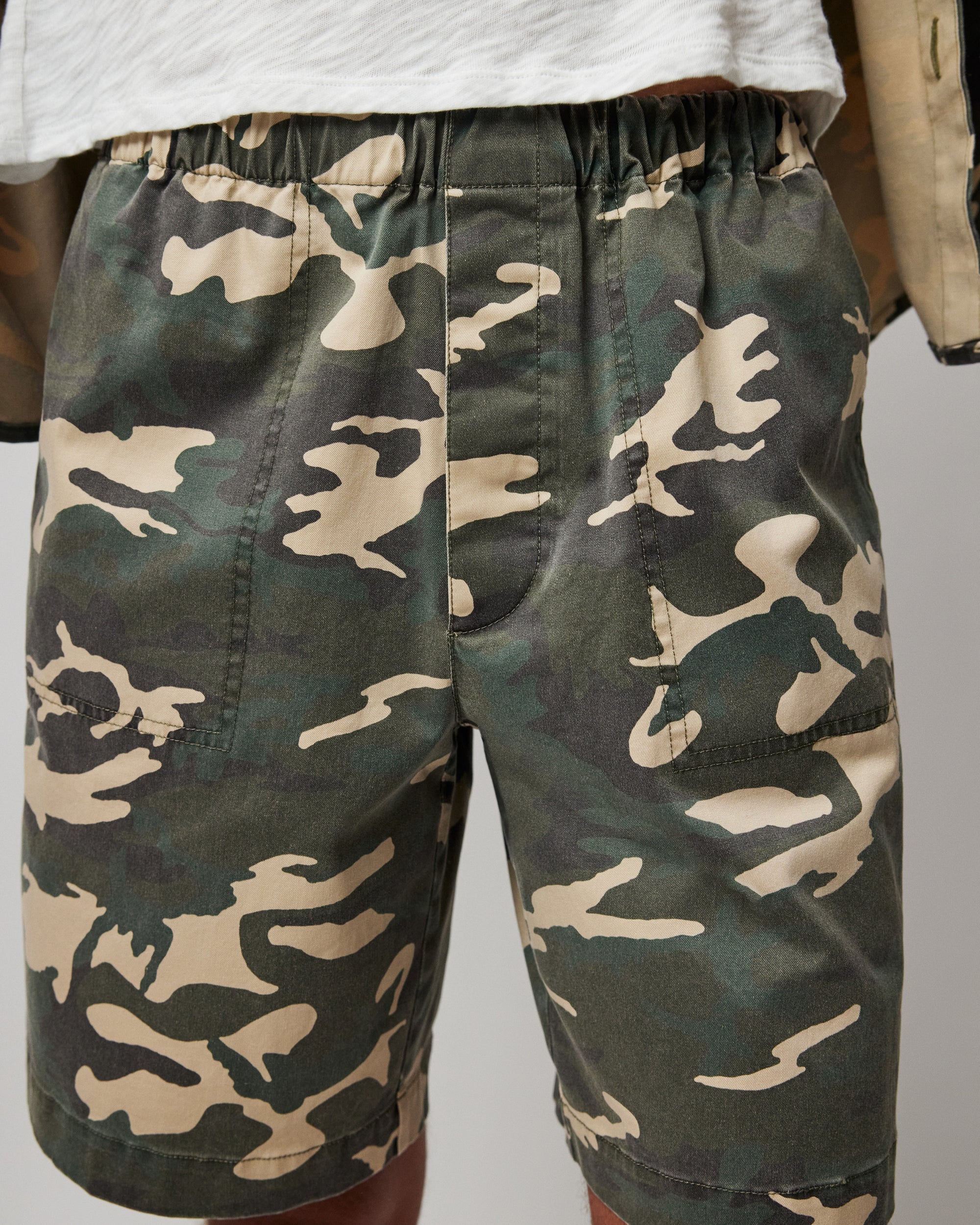 Cotton Twill with Camo Print Shorts - Classic Camo