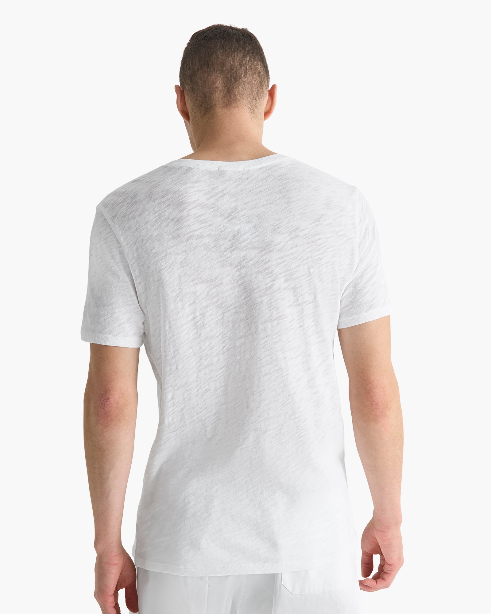 Slub Jersey V-Neck Tee - White