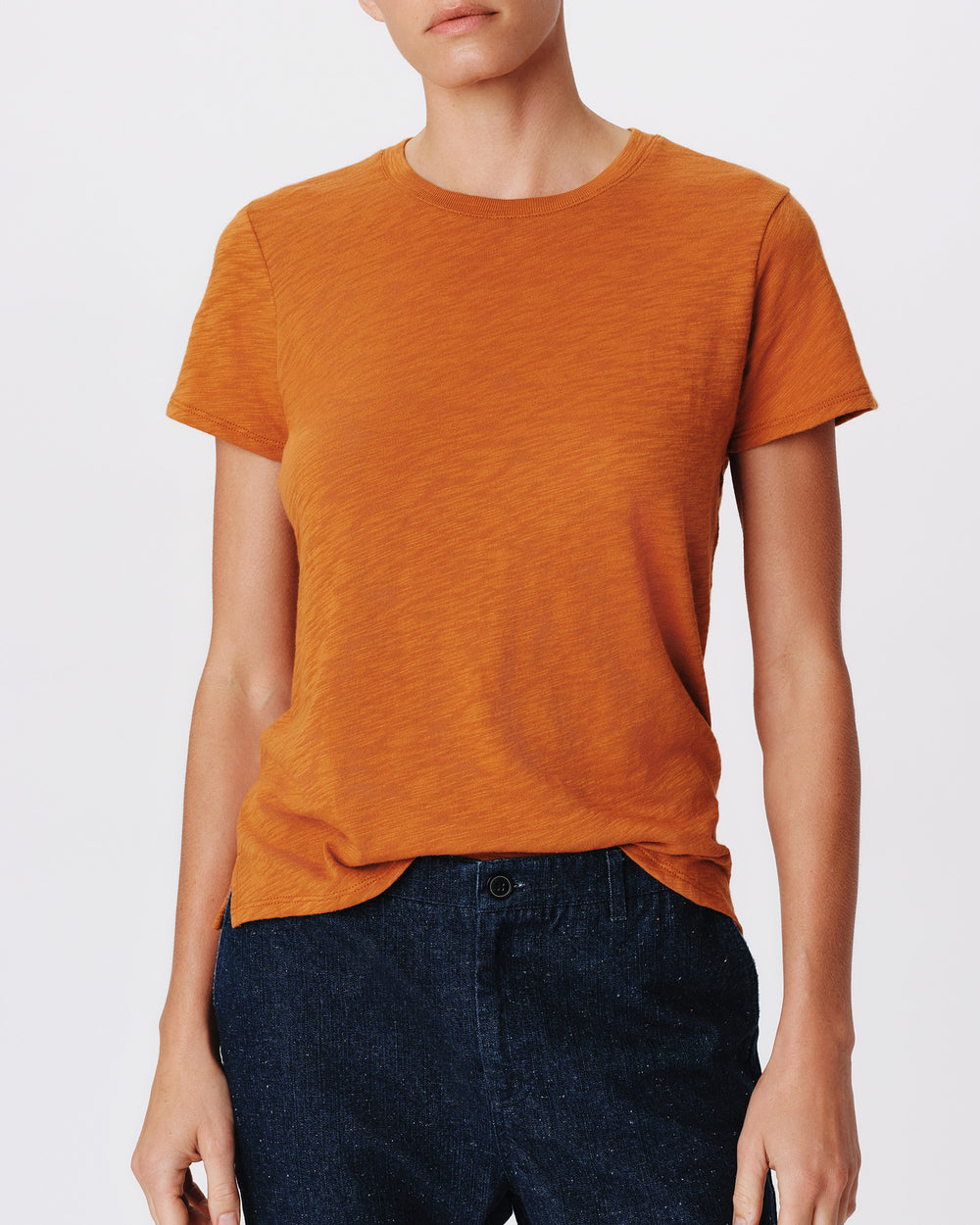 Slub Jersey Schoolboy Short Sleeve Crew Neck Tee |  Women's Short Sleeve T-Shirt by ATM Anthony Thomas Melillo