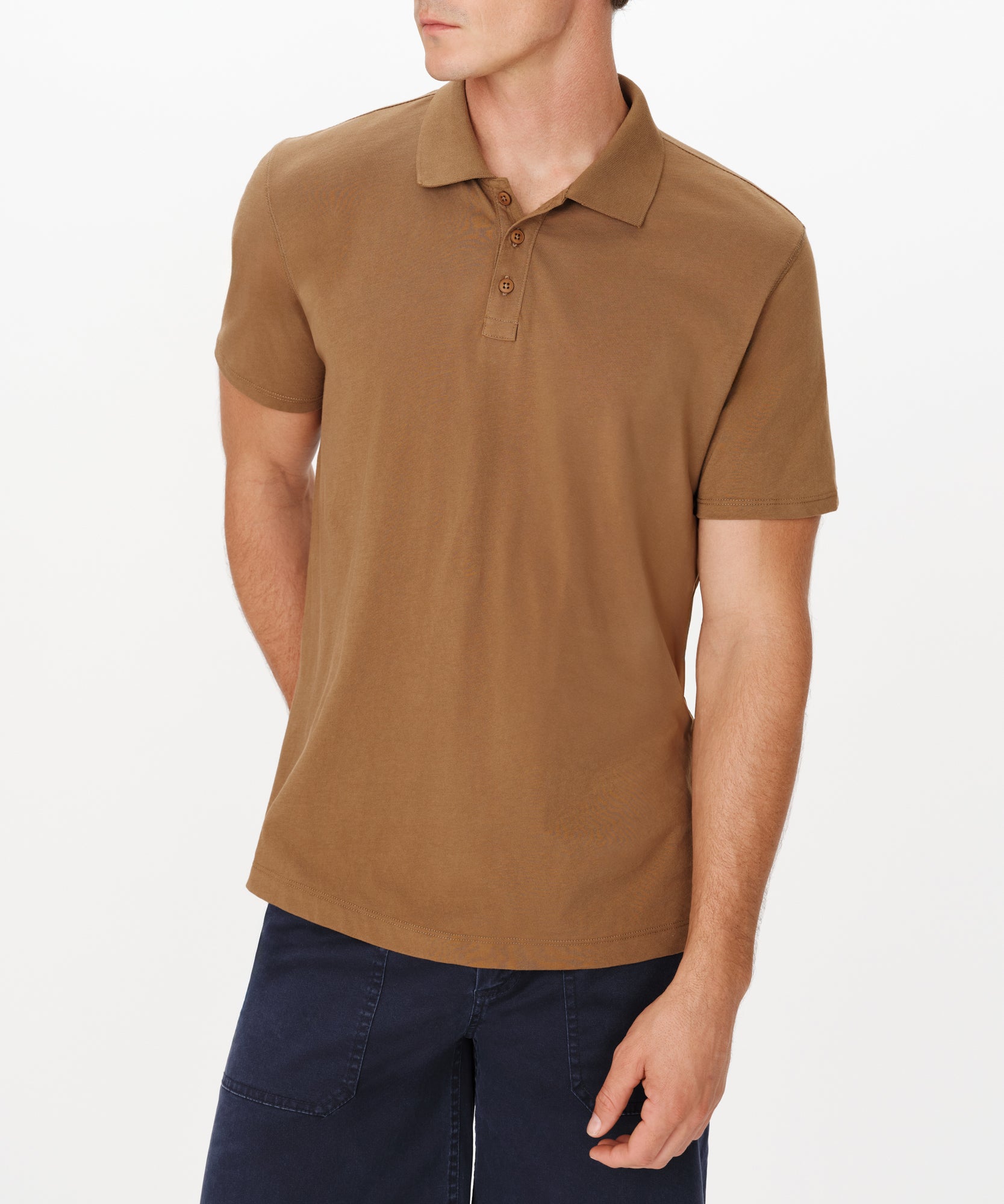 Espresso Classic Jersey Short Sleeve Polo |  Men's Polo Shirt by ATM Anthony Thomas Melillo