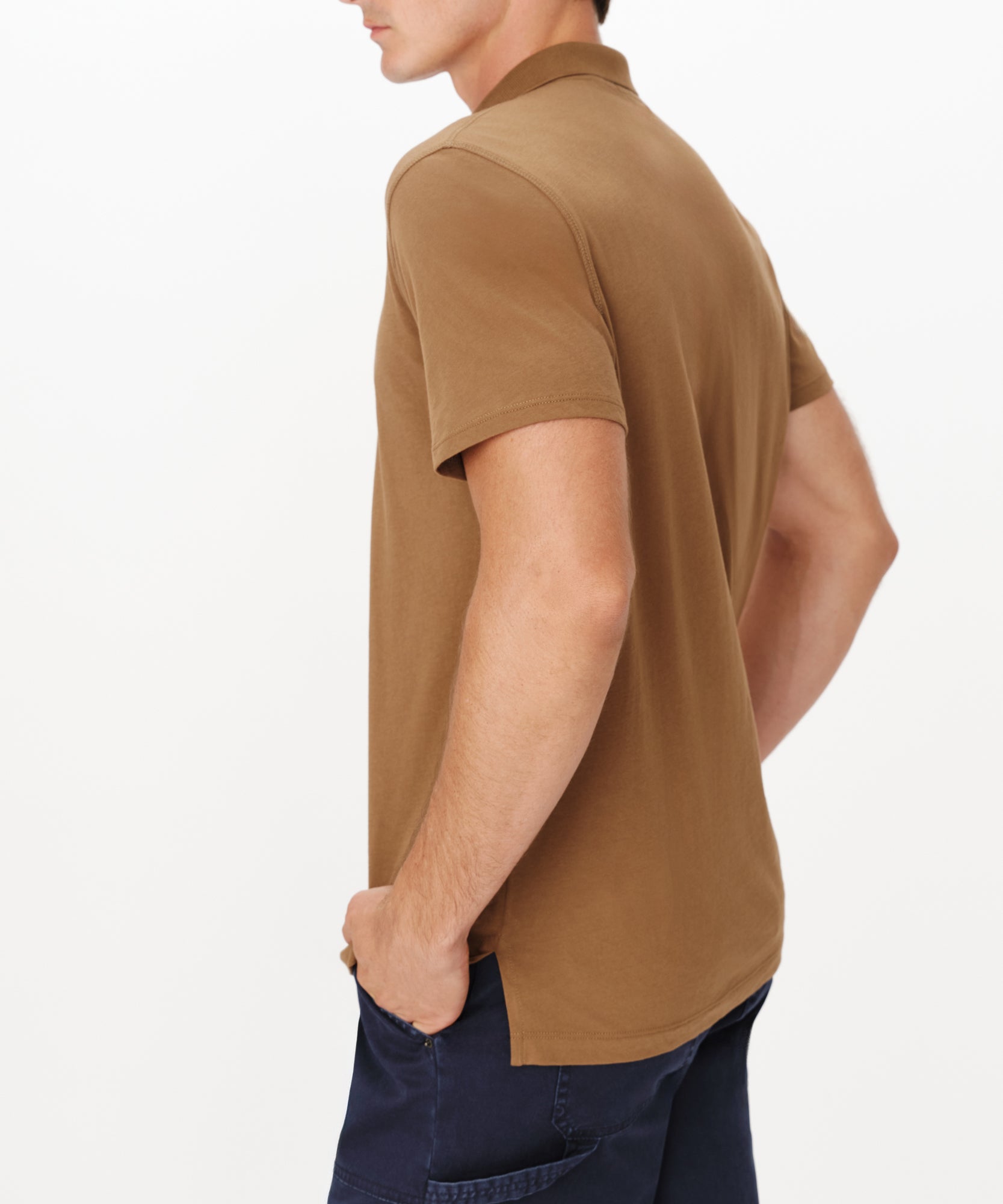 Espresso Classic Jersey Short Sleeve Polo |  Men's Polo Shirt by ATM Anthony Thomas Melillo