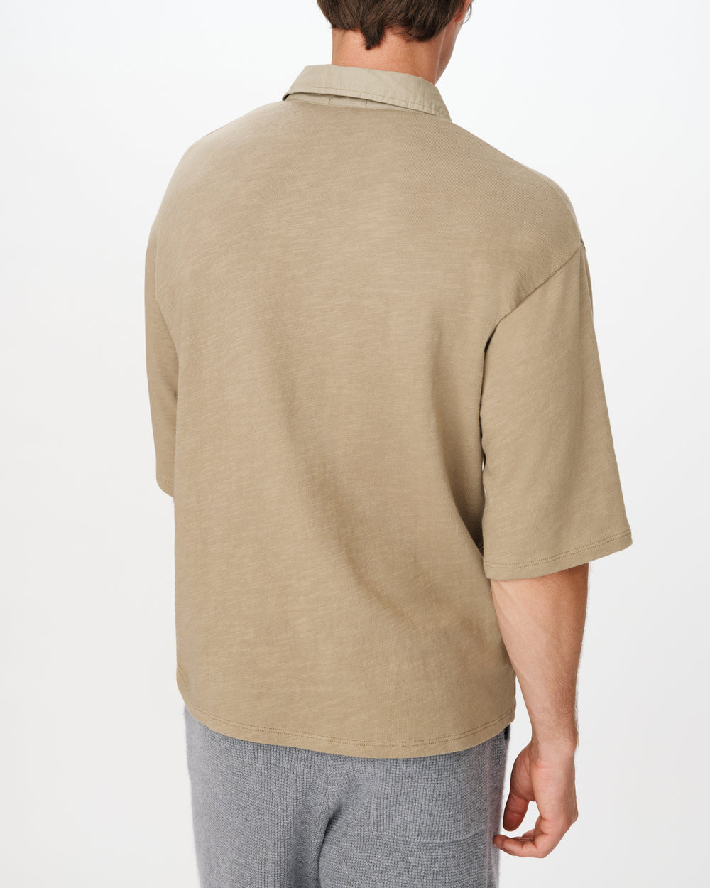 Faded Army Heavy Slub Jersey Oversized Short Sleeve Polo |  Men's Polo Shirt by ATM Anthony Thomas Melillo