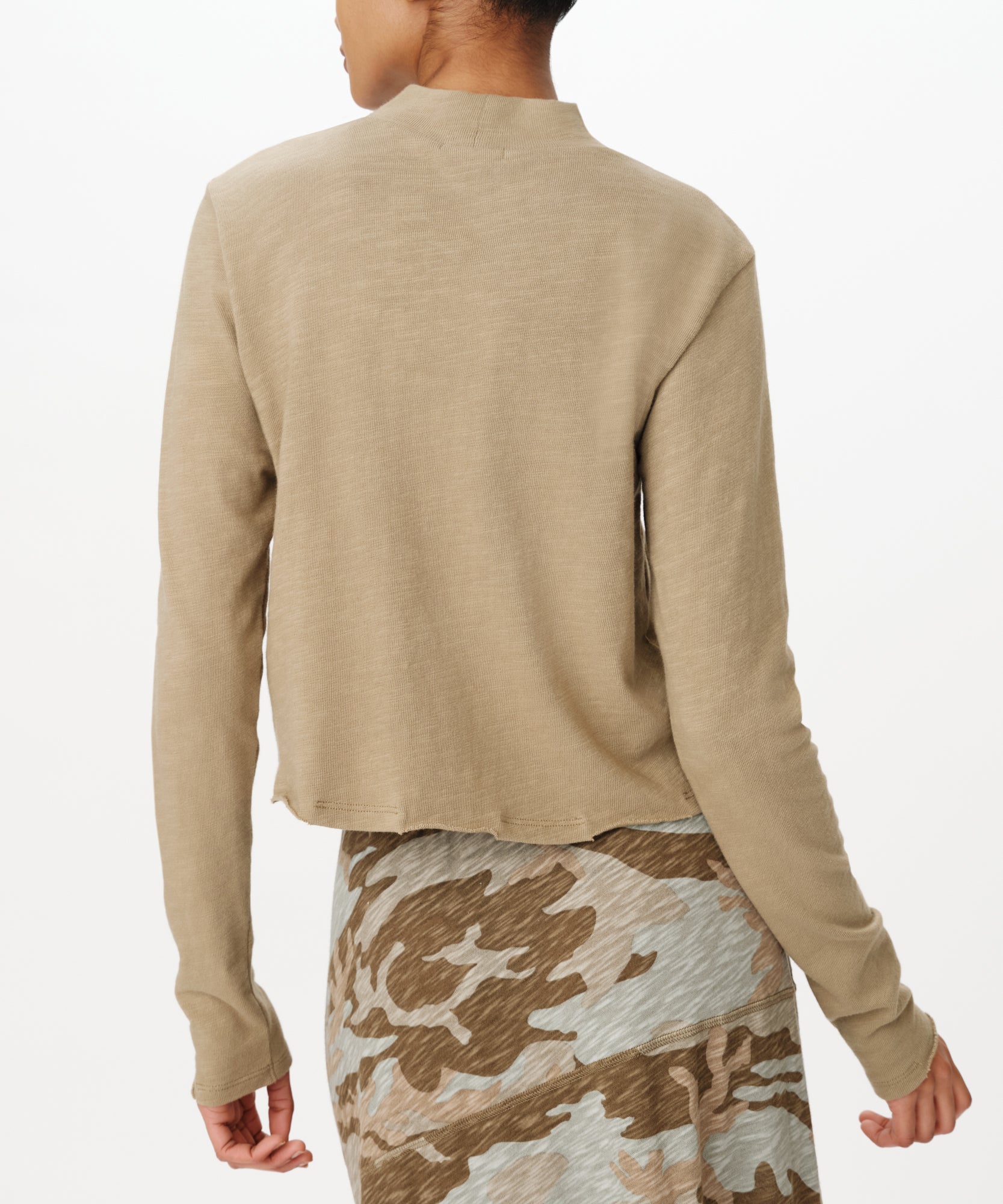 Faded Army Heavy Slub Jersey Turtleneck Tee |  Women's Top by ATM Anthony Thomas Melillo