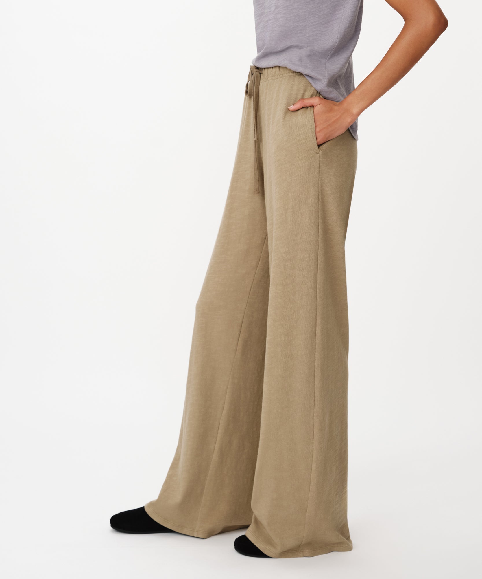 Faded Army Heavy Slub Jersey Wide Leg Pant |  Women's Pants by ATM Anthony Thomas Melillo