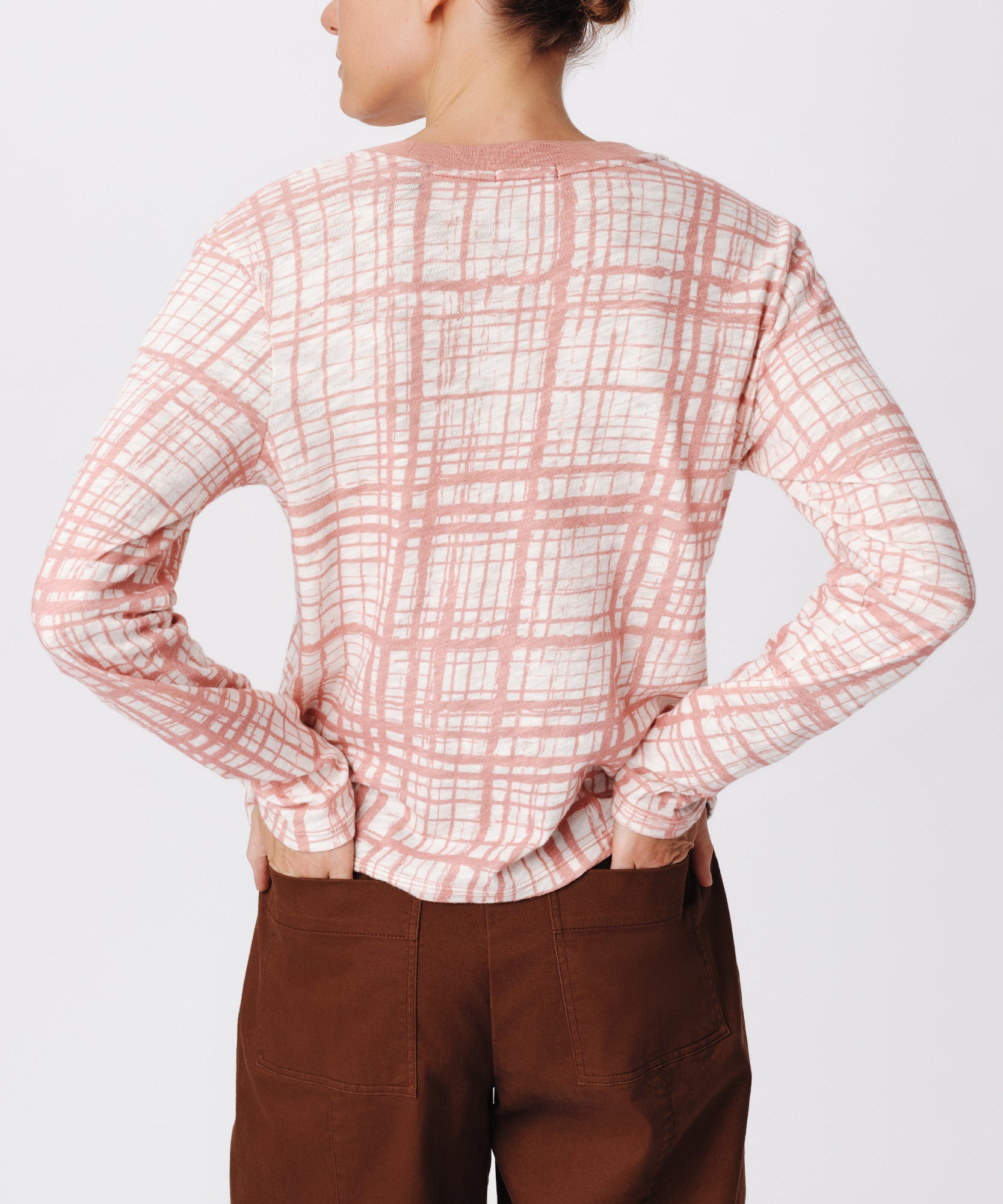 ATM Anthony Thomas Melillo Women's Slub Jersey with Crosshatch