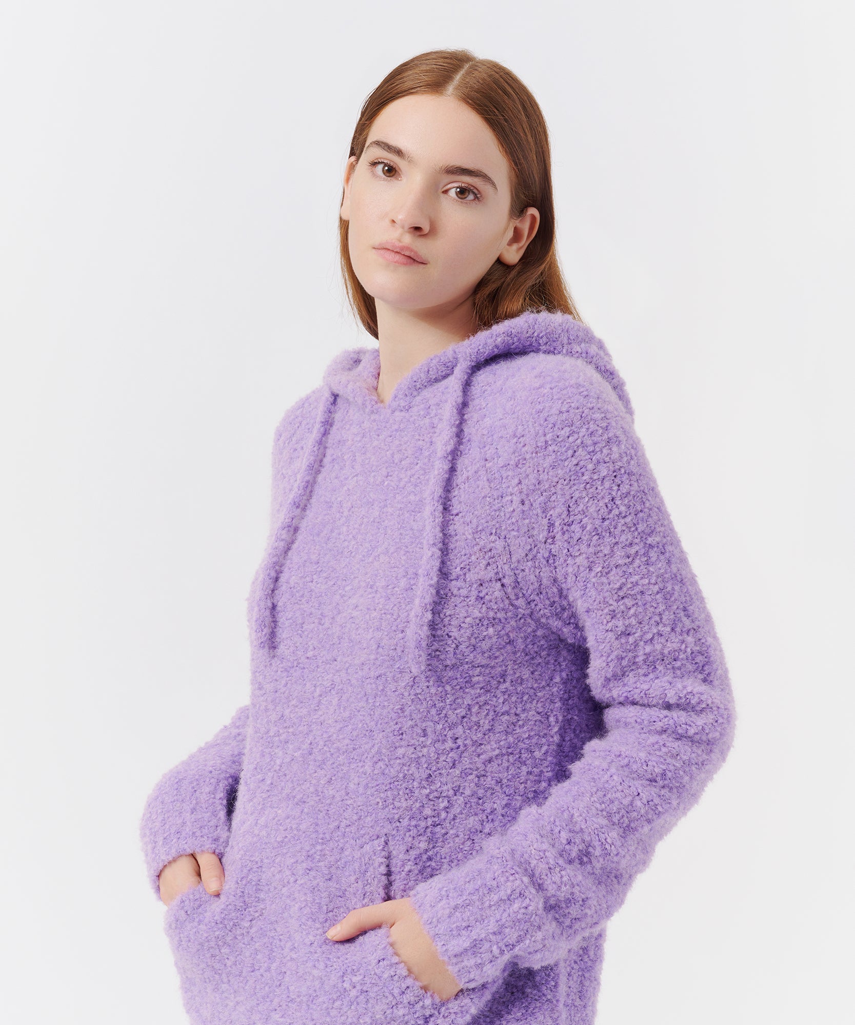 Purple best sale fluffy hoodie