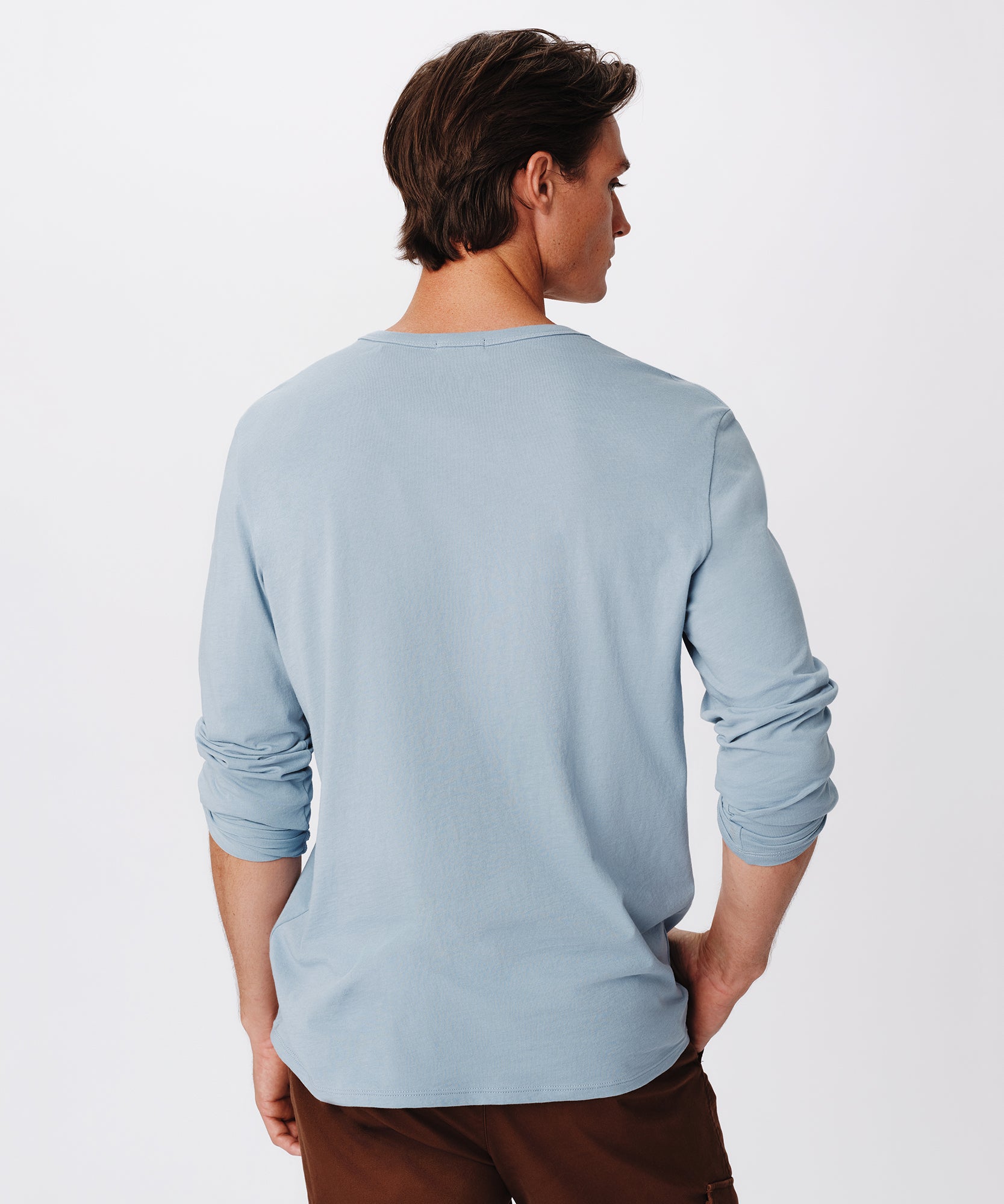 Classic Jersey Long Sleeve Henley |  Men's Cotton Long Sleeve Tee by ATM Anthony Thomas Melillo