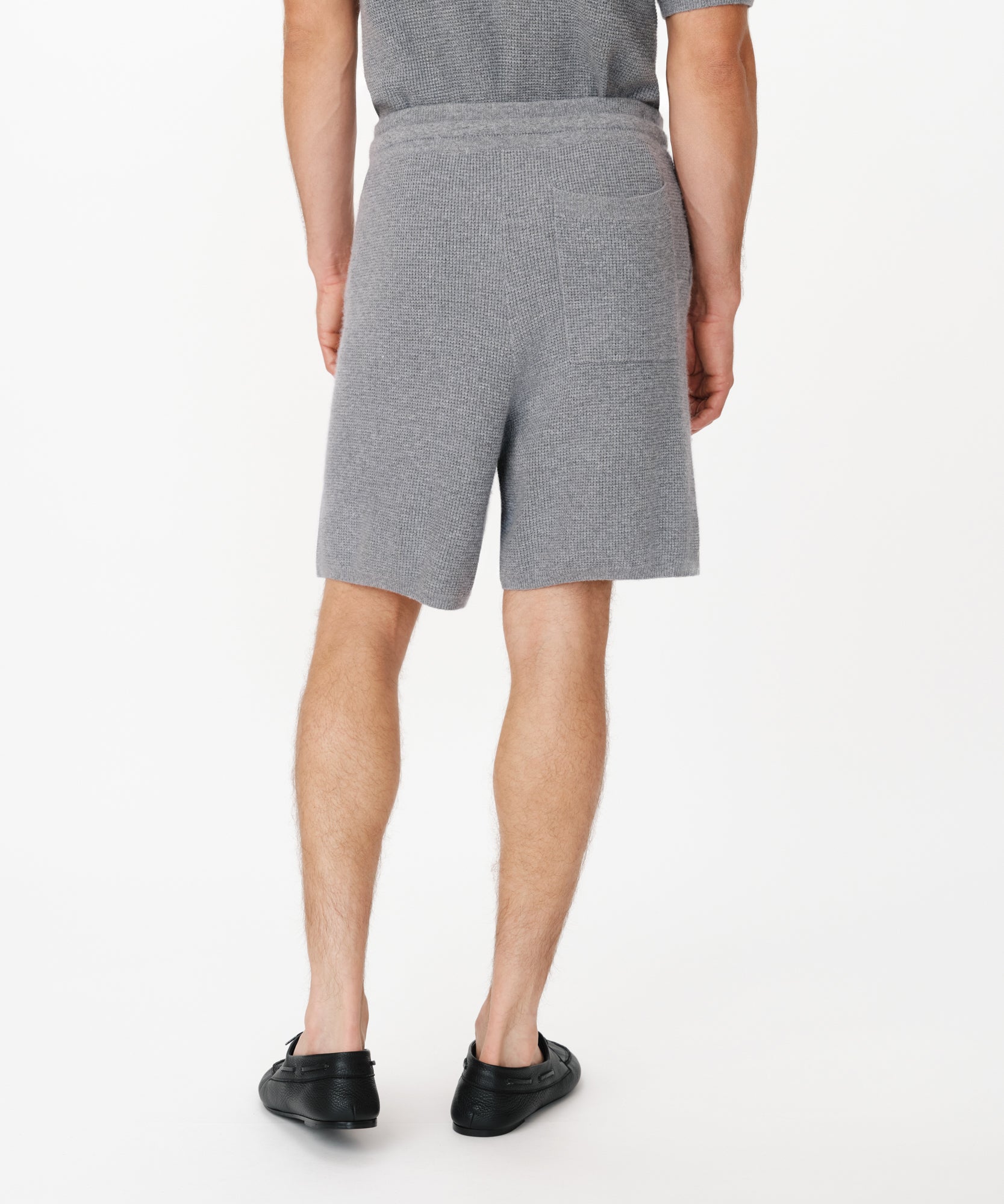 Heather Grey Merino Cotton Cashmere Blend Waffle Short | Mens Shorts by ATM Anthony Thomas Melillo