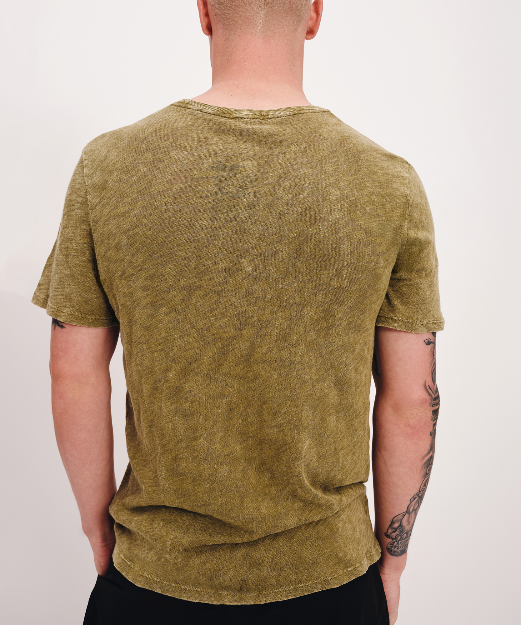 Slub Jersey with Chroma Wash Short Sleeve Crew Neck Tee |  Men's Cotton Short Sleeve Tee by ATM Anthony Thomas Melillo