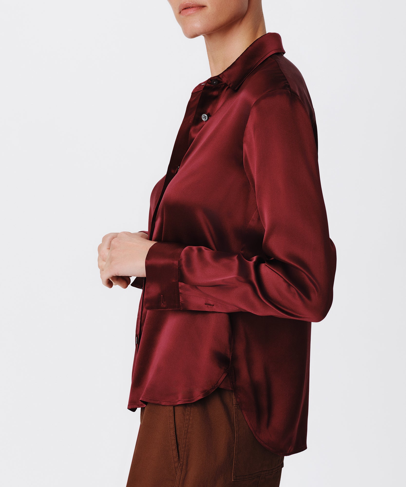Silk Charmeuse Classic Shirt |  Women's Top by ATM Anthony Thomas Melillo