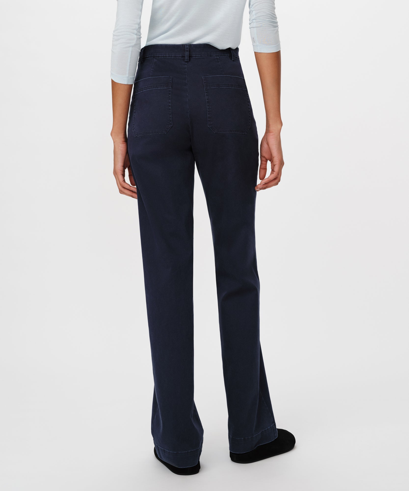 Midnight Cotton Twill Flare Leg Pant |  Women's Pants by ATM Anthony Thomas Melillo