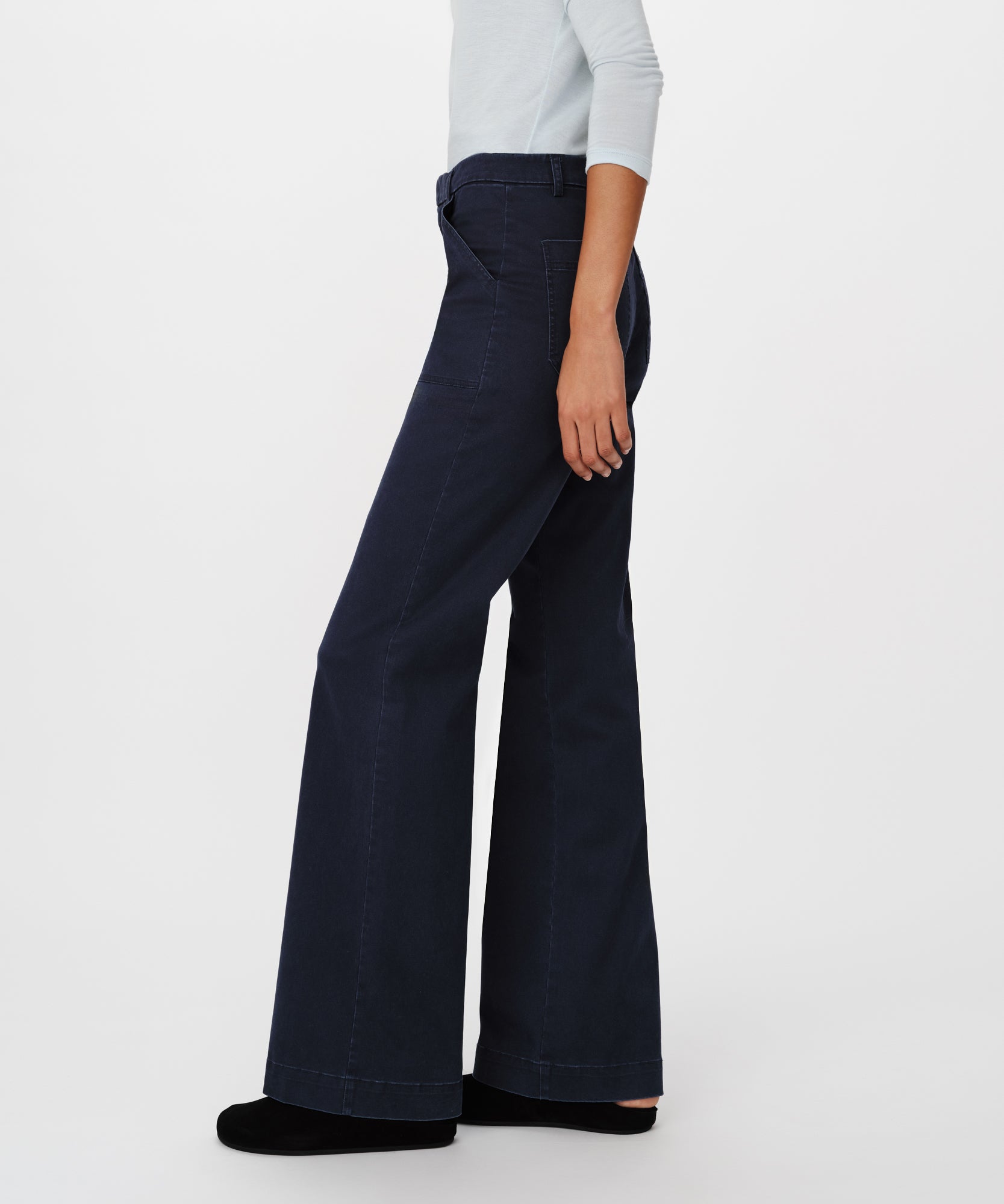 Midnight Cotton Twill Flare Leg Pant |  Women's Pants by ATM Anthony Thomas Melillo