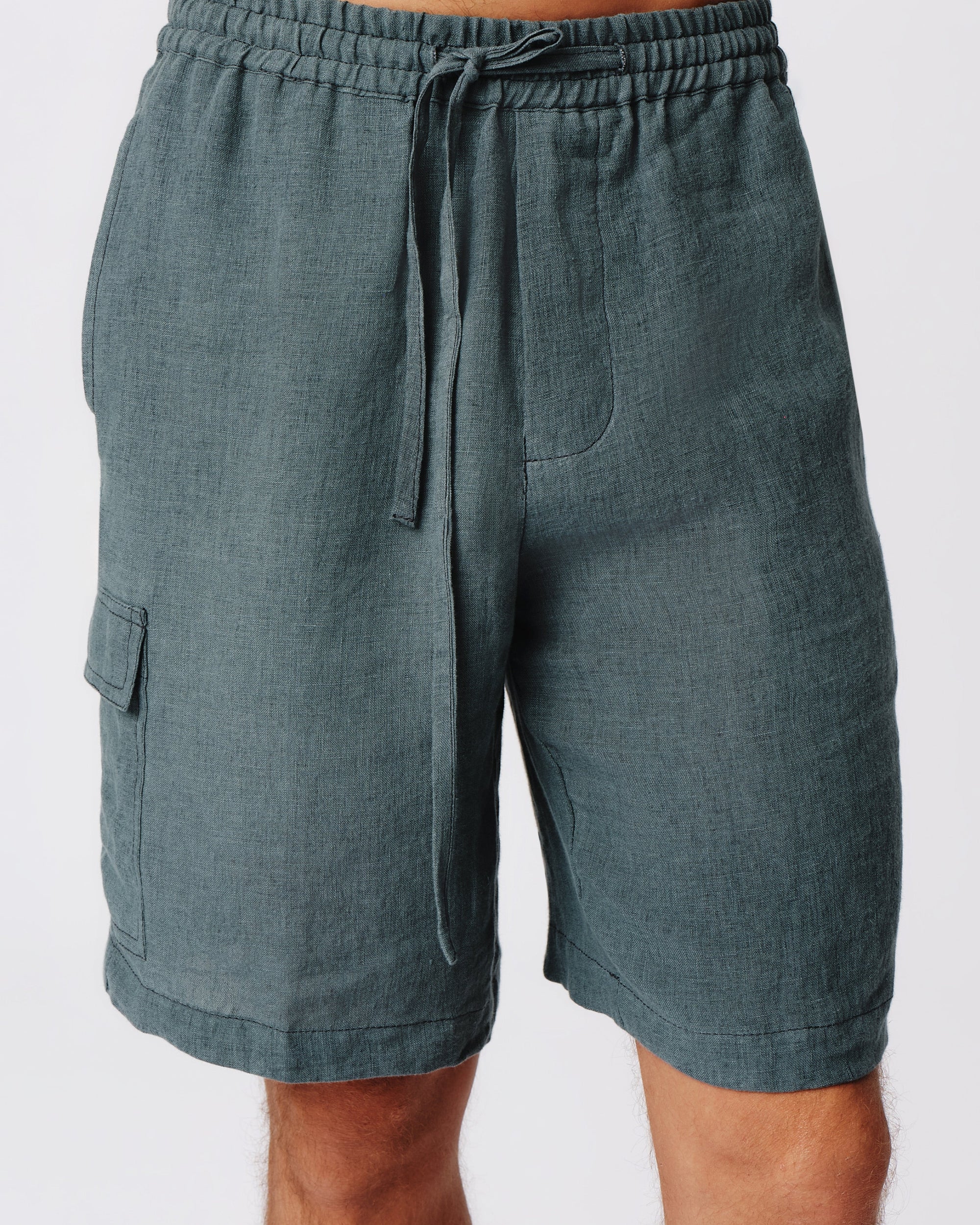 Linen with Wash Cargo Shorts |  Mens Shorts by ATM Anthony Thomas Melillo