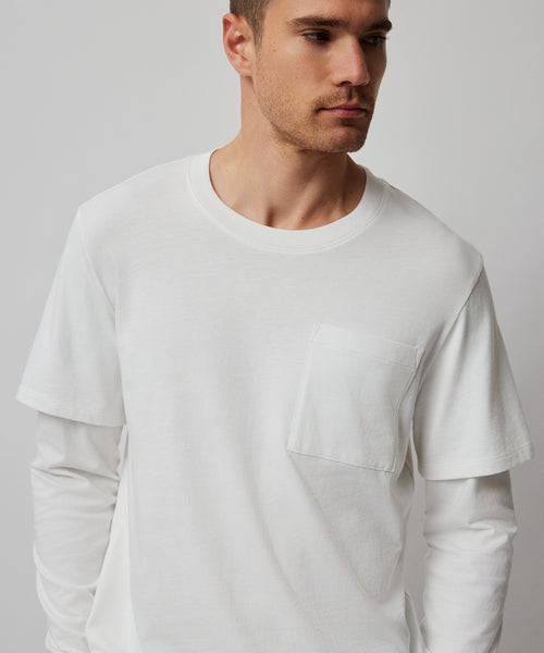 Heavyweight Jersey Double Layer Tee - White