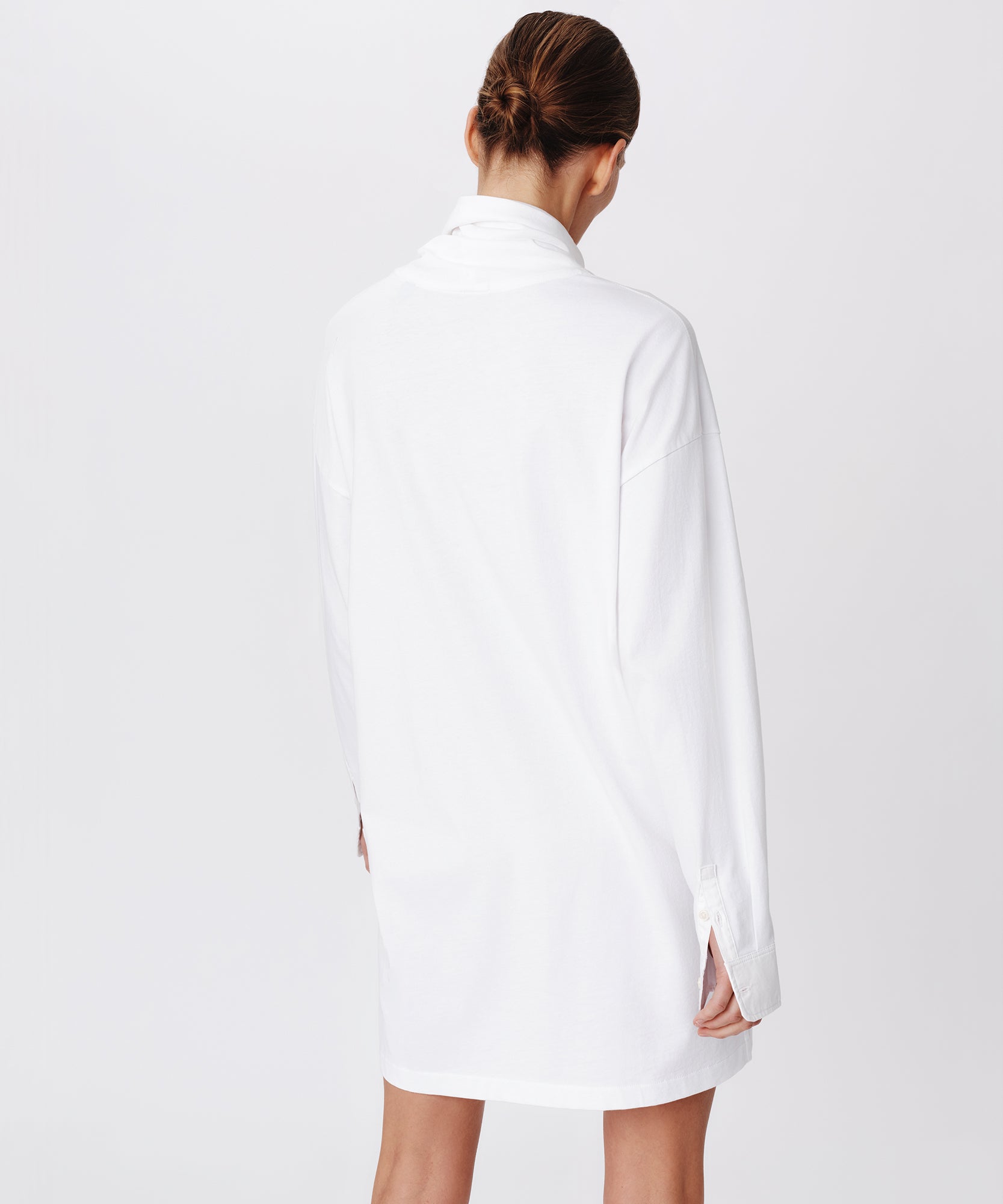 Heavyweight Jersey Mixed Media Turtleneck Dress |  Women's Dress by ATM Anthony Thomas Melillo