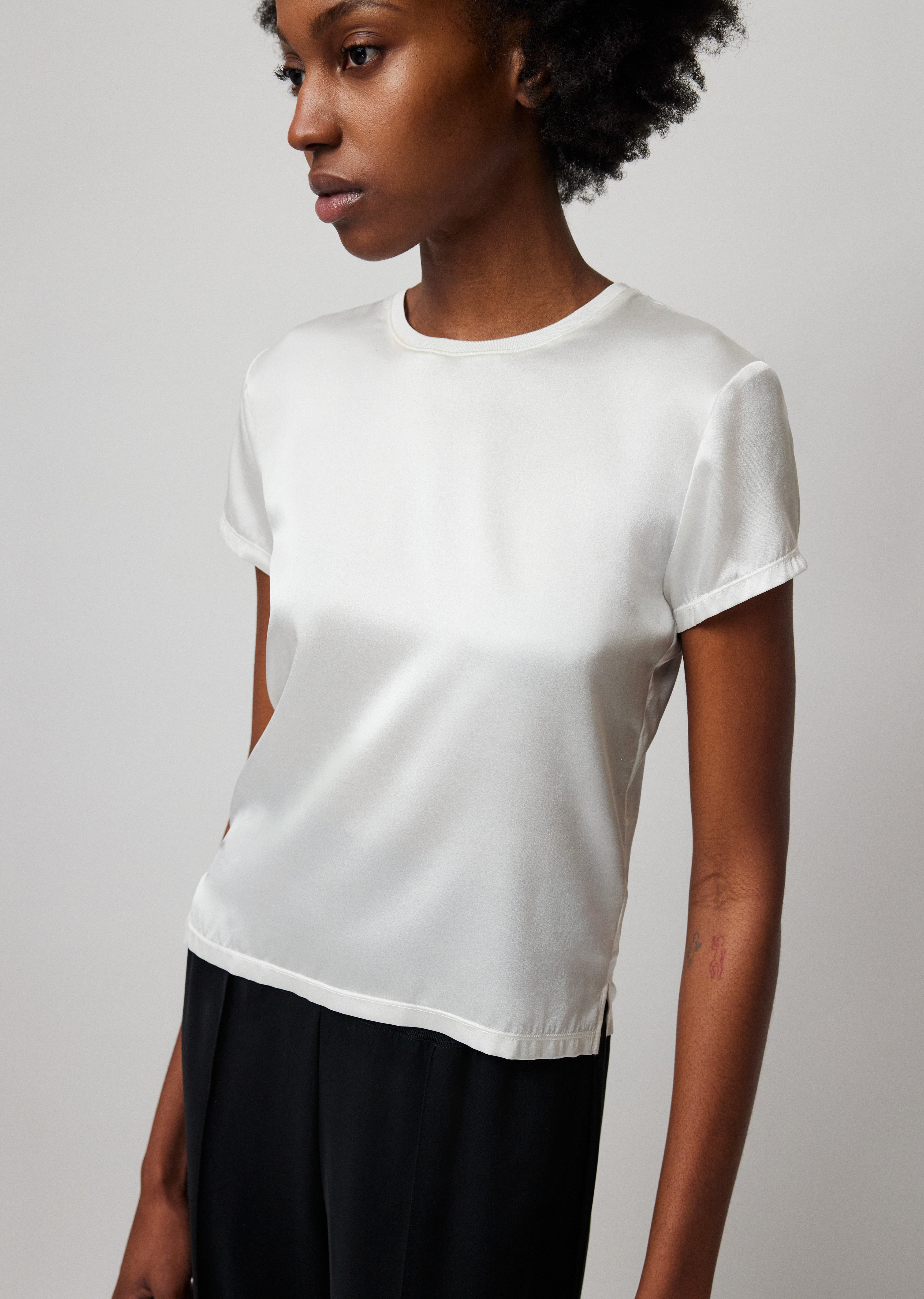 White stretch hotsell shirt womens