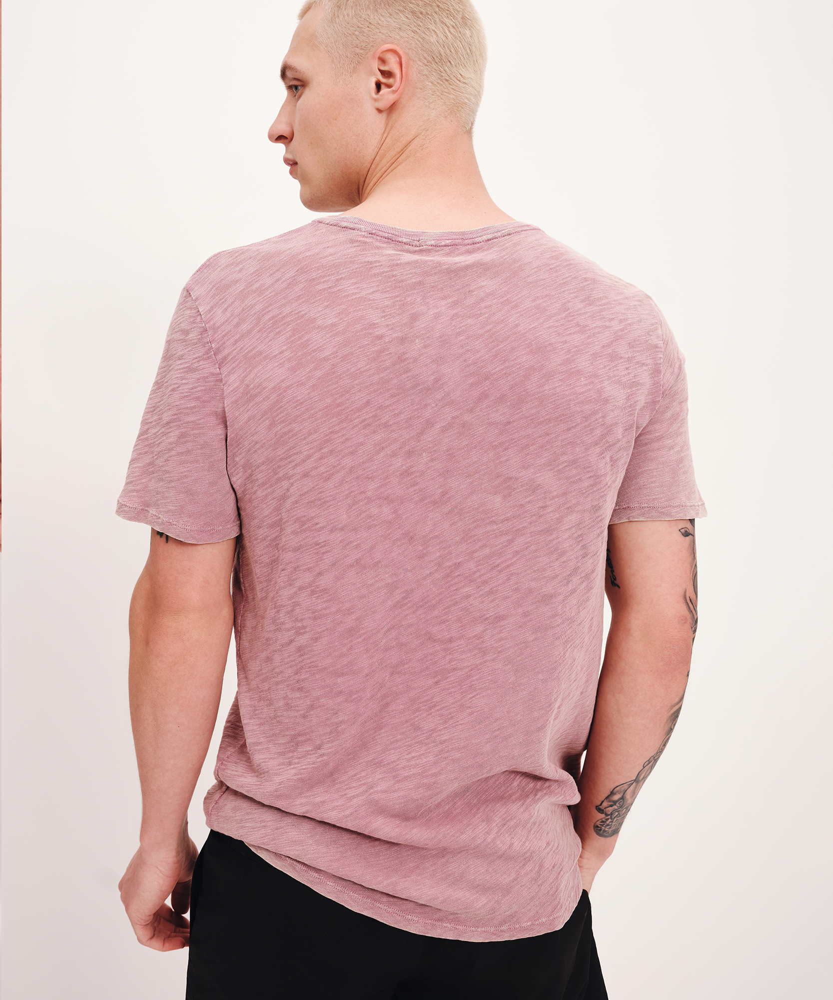 Slub Jersey with Chroma Wash Short Sleeve Crew Neck Tee |  Men's Cotton Short Sleeve Tee by ATM Anthony Thomas Melillo