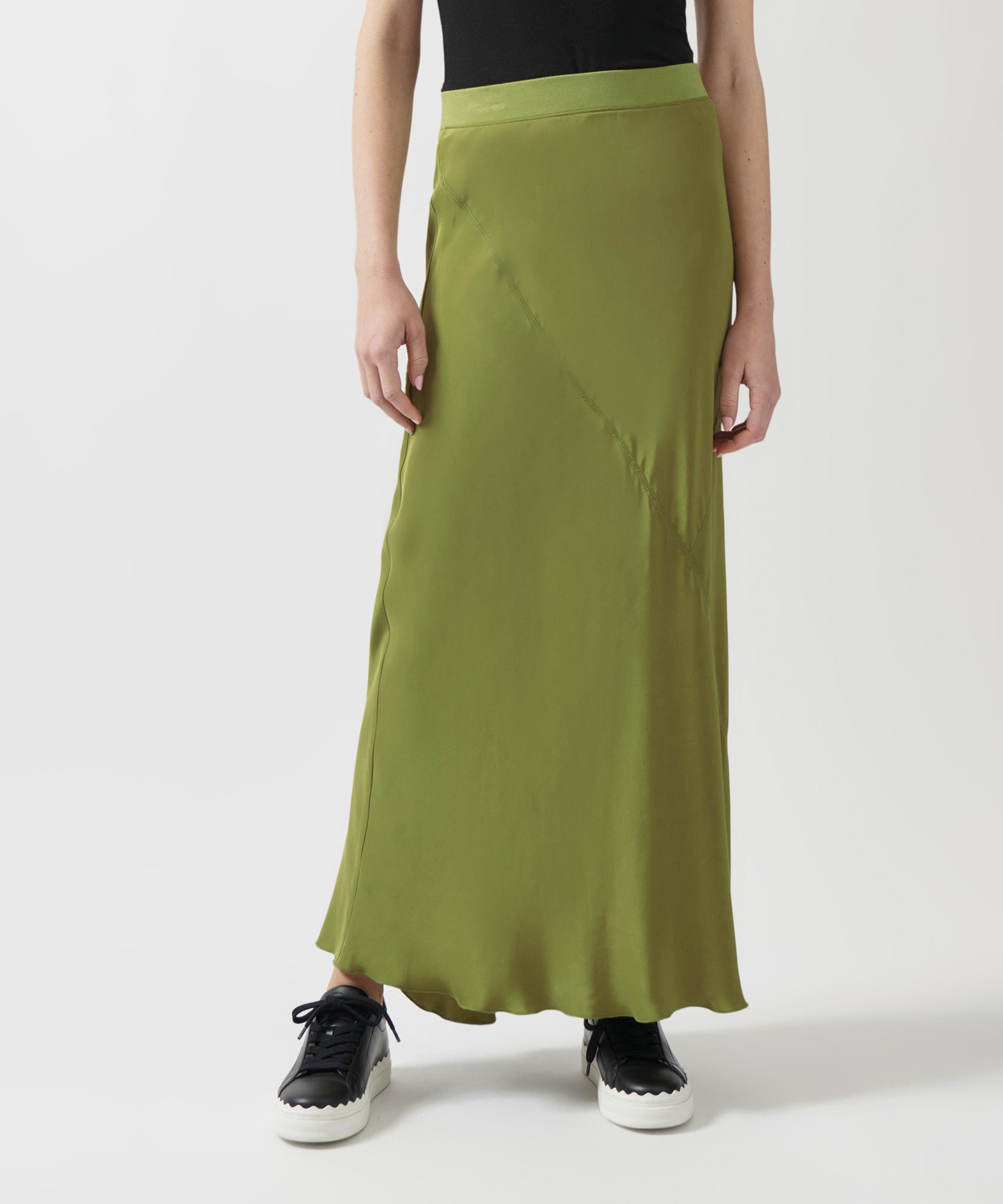 ATM Anthony Thomas Melillo Women's Silk Charmeuse Godet Bias Maxi