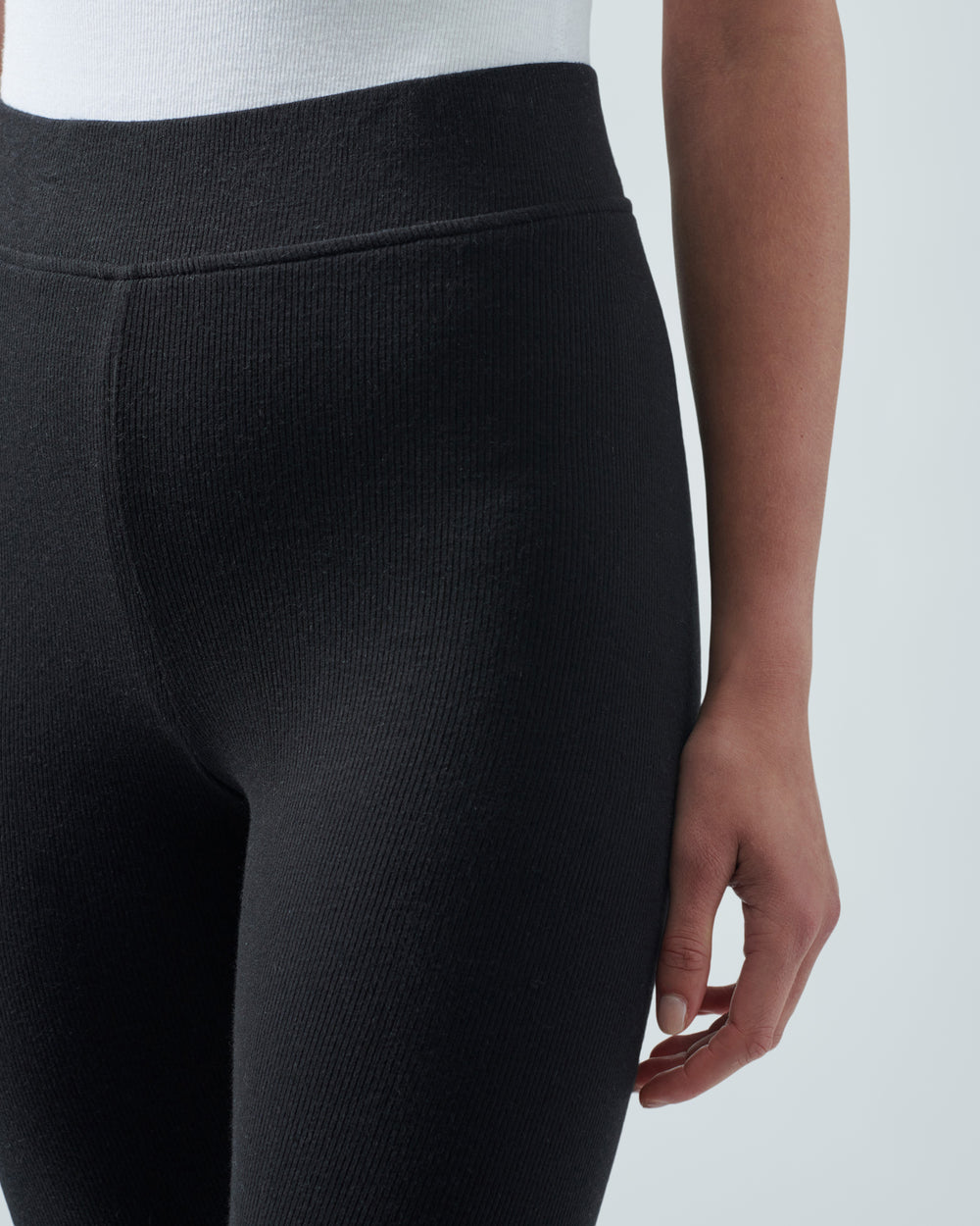 Black Modal Rib High Waisted Legging | Women's Ribbed Leggings by ATM Anthony Thomas Melillo