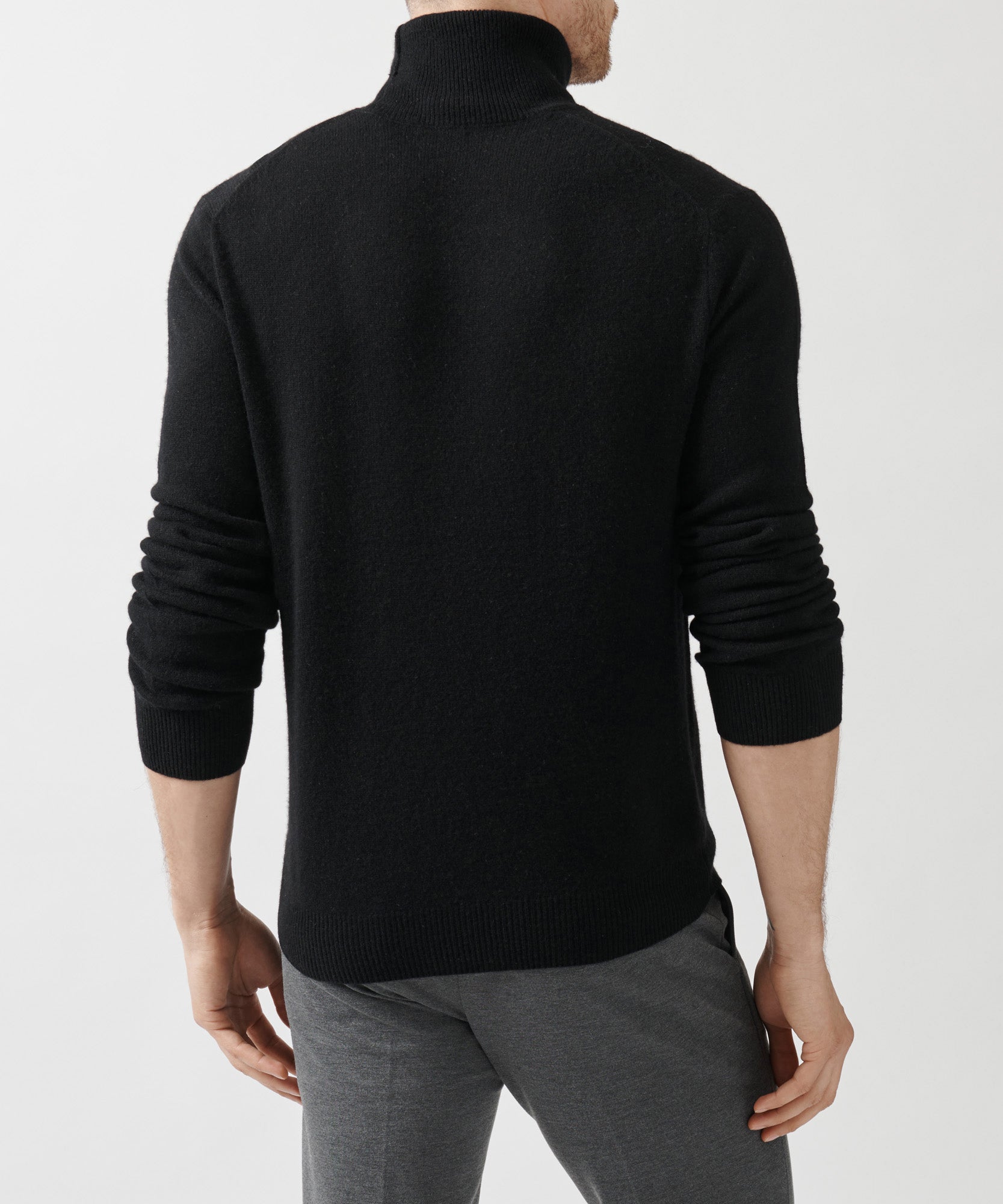Black Recycled Cashmere Turtleneck Sweater | Men's Sweater by ATM Anthony Thomas Melillo
