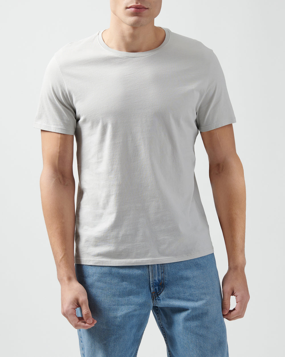 Grey Classic Jersey Crew Neck Tee - Men's Cotton Short Sleeve T-shirt by ATM Anthony Thomas Melillo