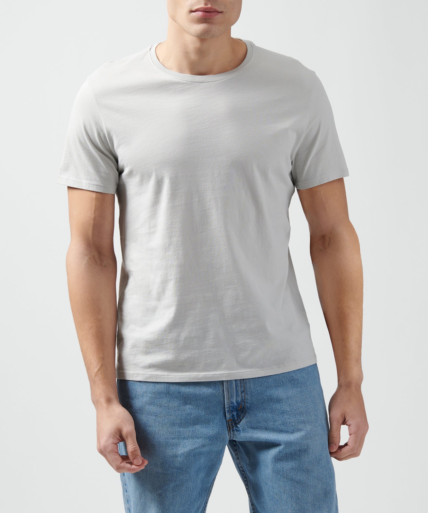 Grey Classic Jersey Crew Neck Tee - Men's Cotton Short Sleeve T-shirt by ATM Anthony Thomas Melillo