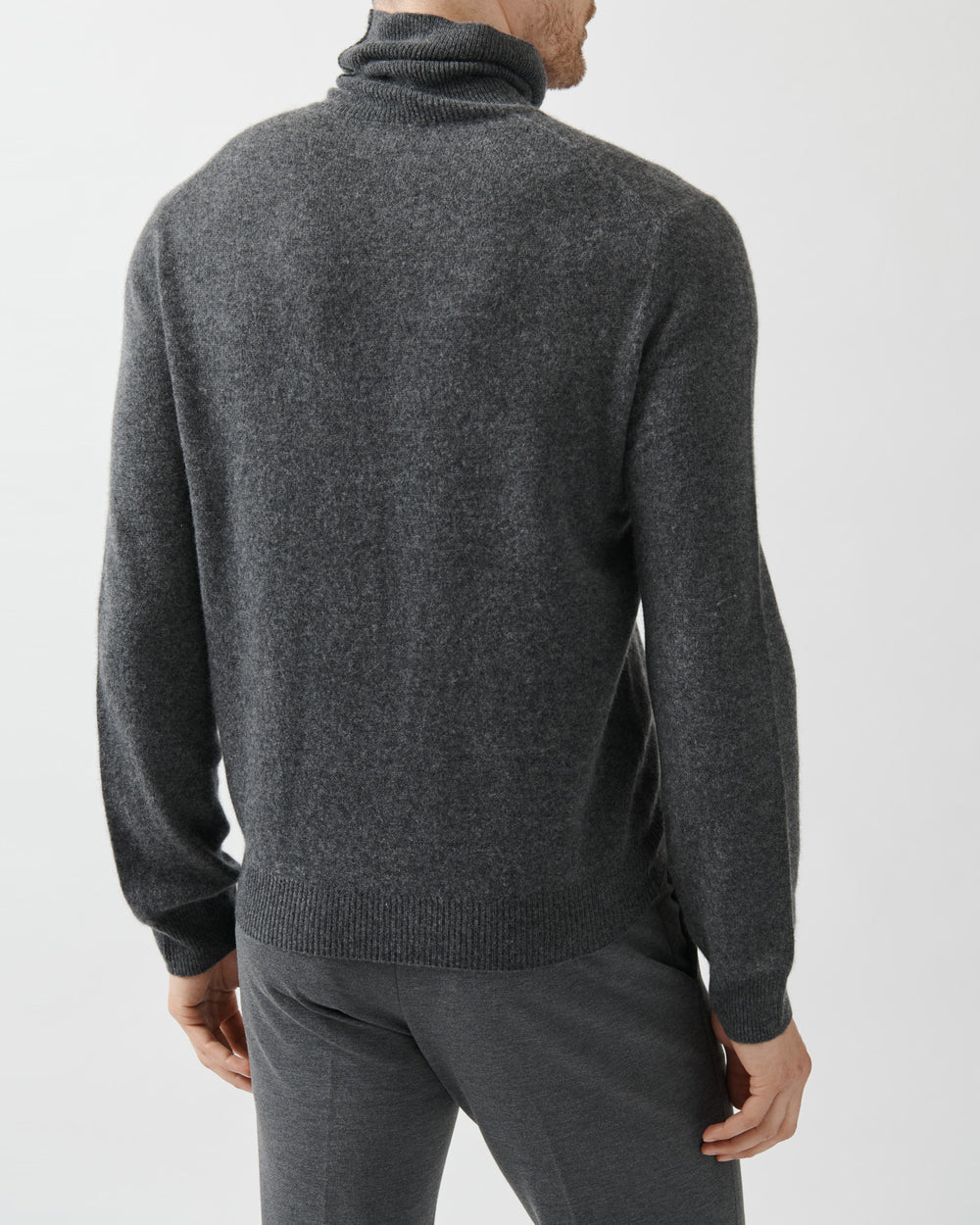 Heather Charcoal Recycled Cashmere Turtleneck Sweater | Men's Sweater by ATM Anthony Thomas Melillo