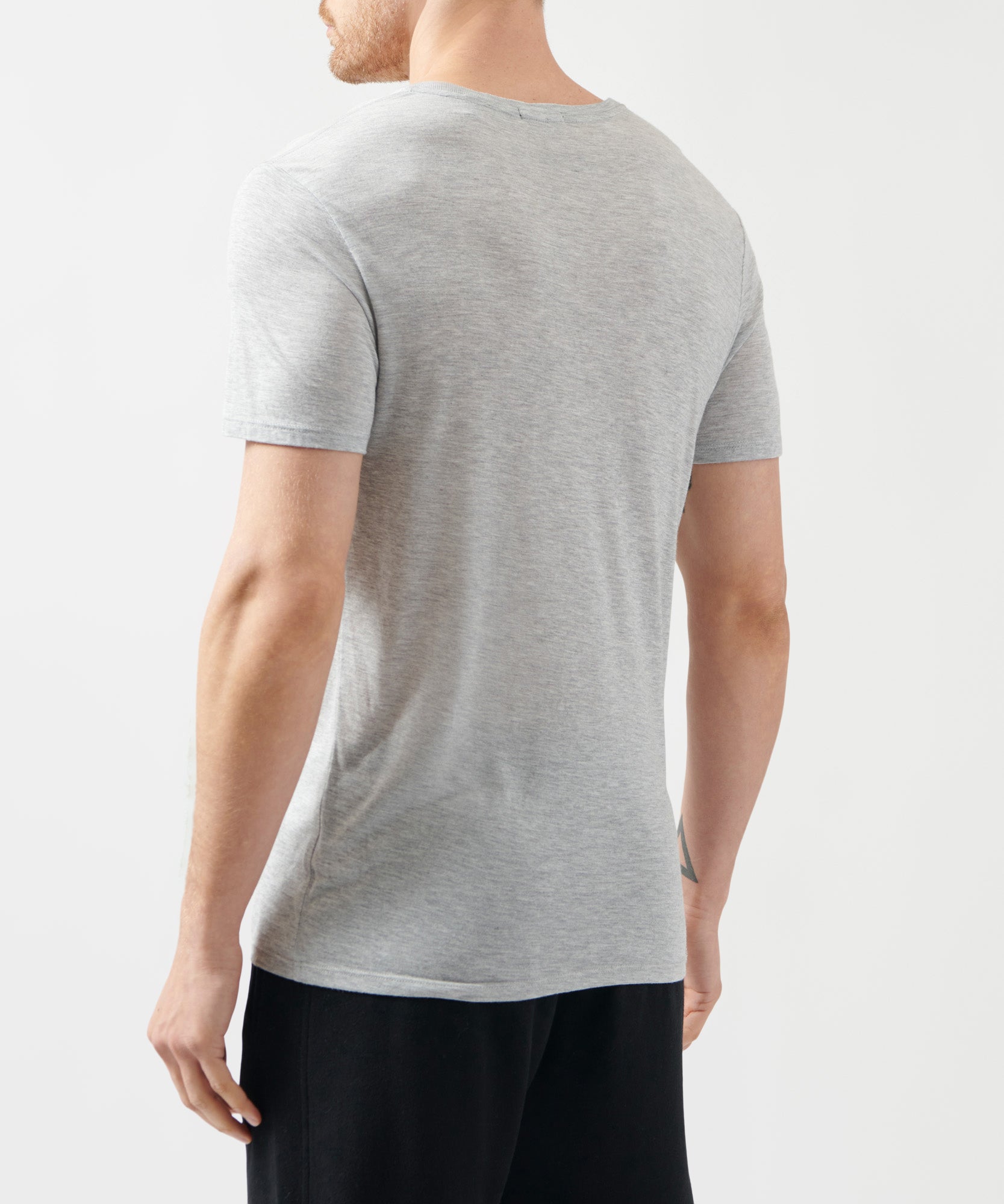 Heather Grey Modal Jersey V-Neck Tee | Men's Jersey Short Sleeve Tee by ATM Anthony Thomas Melillo