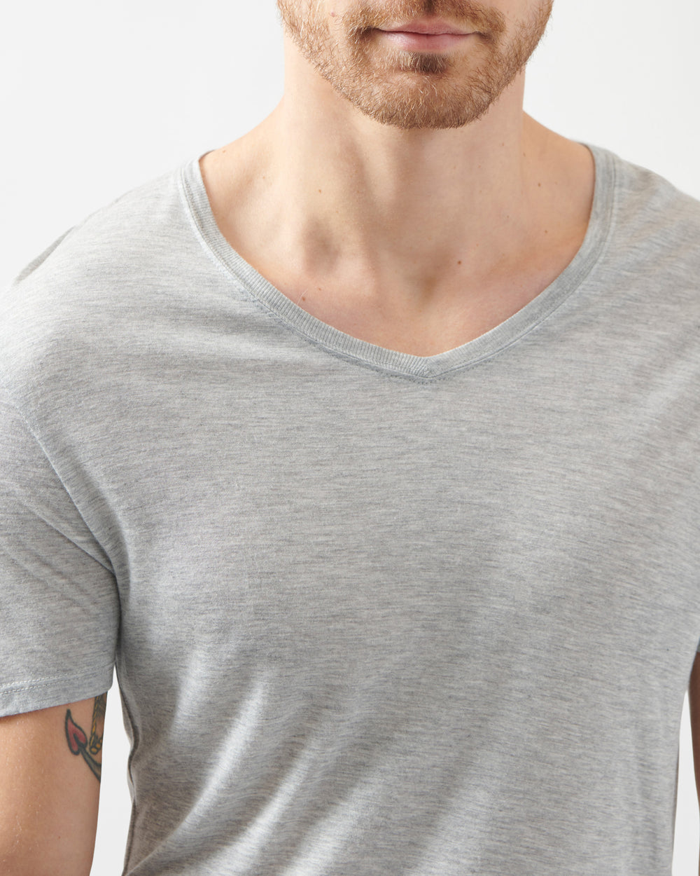 Heather Grey Modal Jersey V-Neck Tee | Men's Jersey Short Sleeve Tee by ATM Anthony Thomas Melillo
