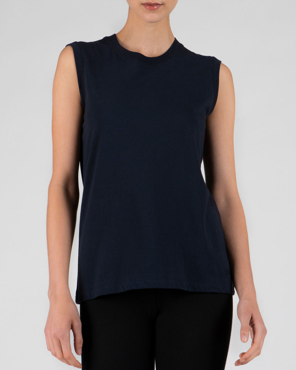 Midnight Classic Jersey Sleeveless Boy Tee - Women's Cotton Sleeveless T-shirt by ATM Anthony Thomas Melillo